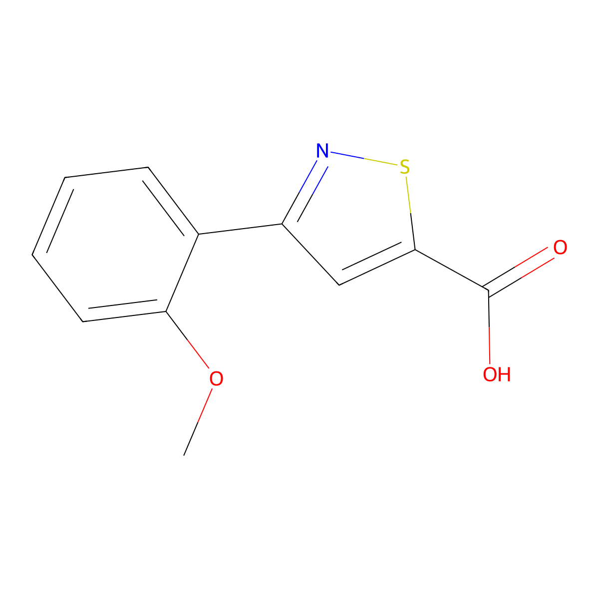 3-(2-Methoxyphenyl)-1,2-thiazole-5-carboxylic acid molecular structure, CAS 1354411-38-3