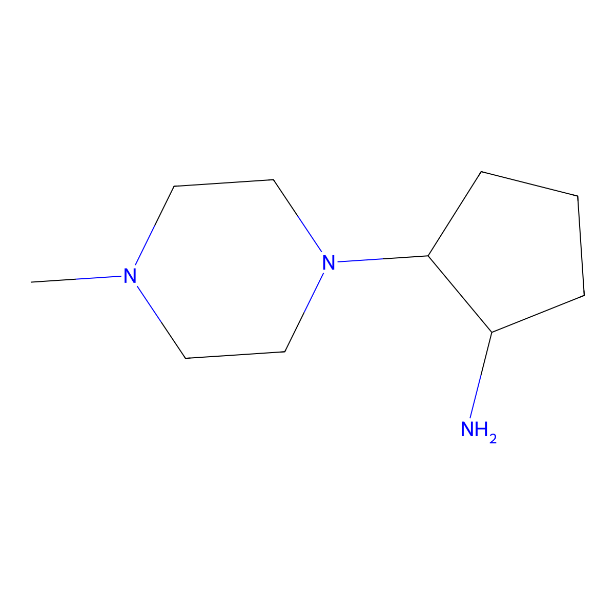 rac-(1R,2R)-2-(4-methylpiperazin-1-yl)cyclopentan-1-amine molecular structure, CAS 1354423-93-0