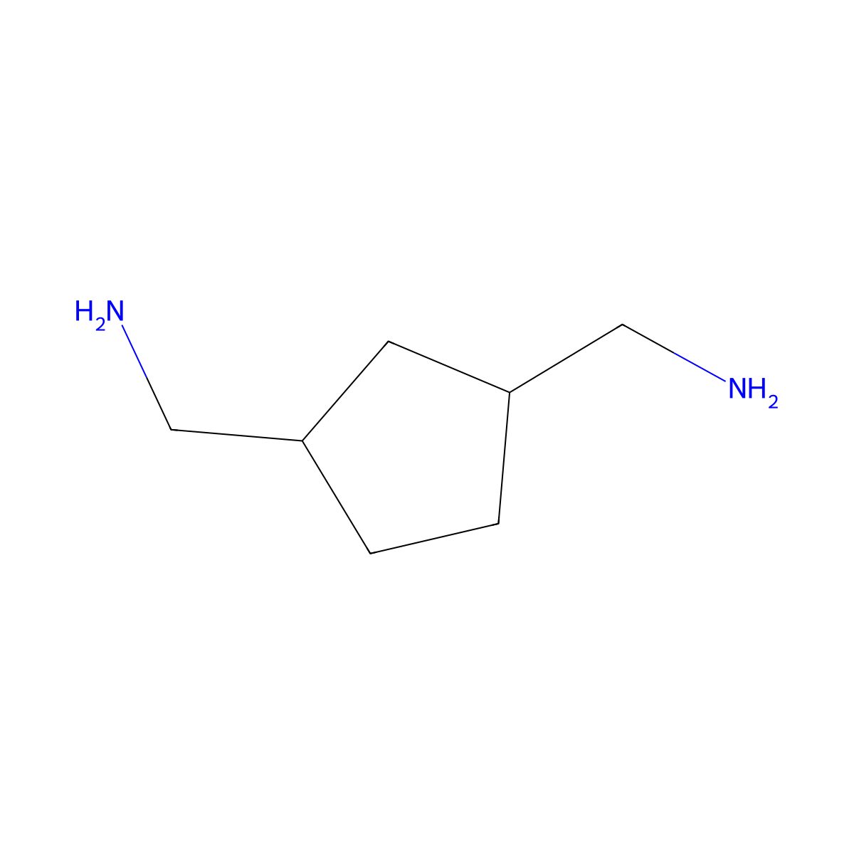rac-((1R,3S)-3-(aminomethyl)cyclopentyl)methanamine molecular structure, CAS 1354427-12-5