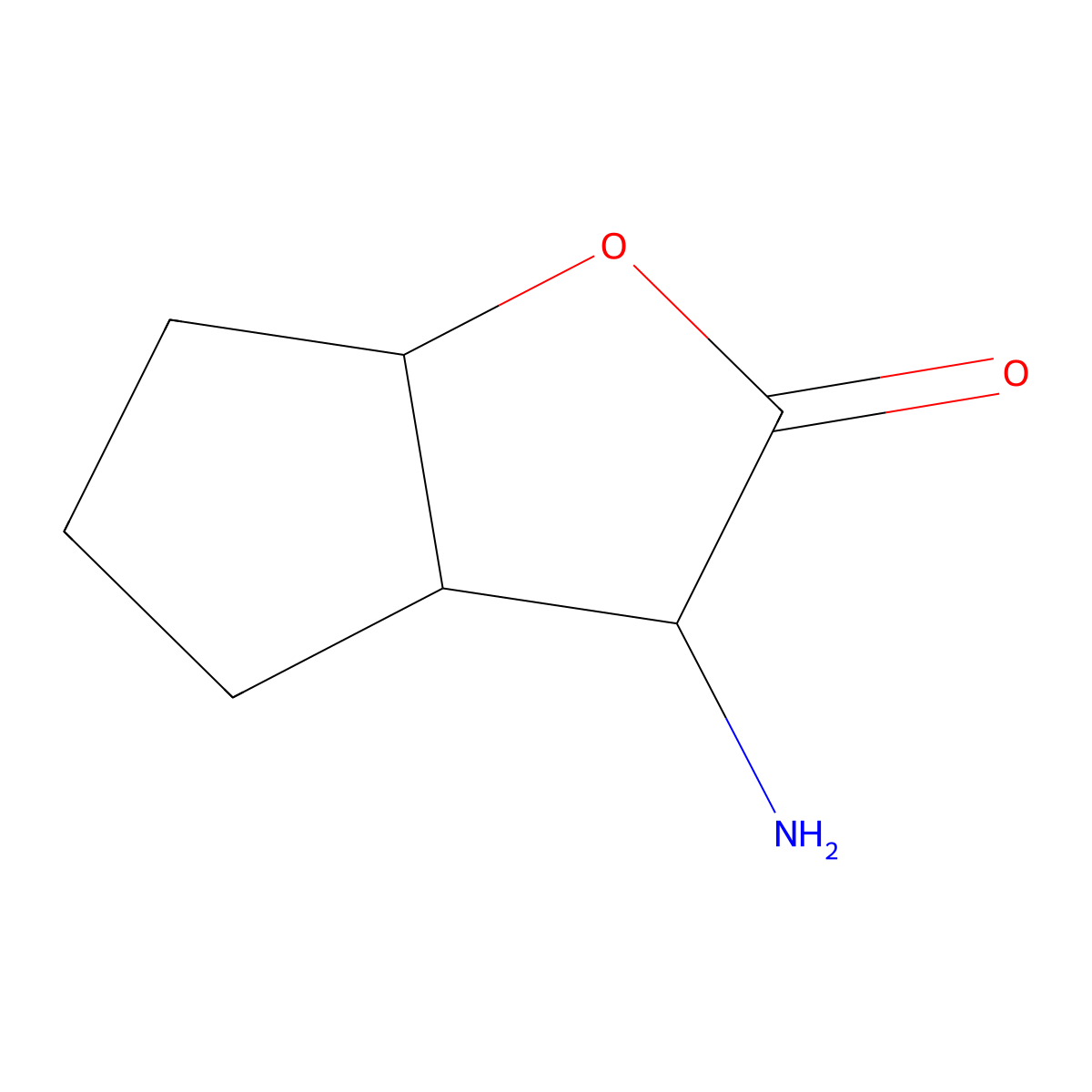 rac-(3R,3aS,6aS)-3-amino-hexahydro-2H-cyclopenta[b]furan-2-one molecular structure, CAS 1354427-14-7