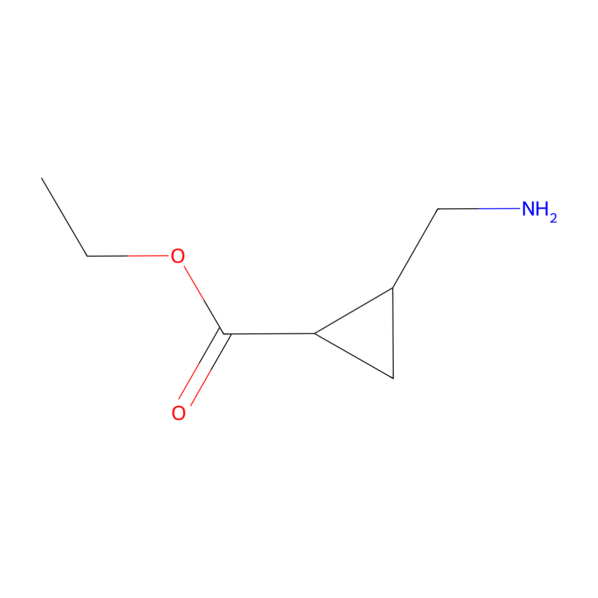rac-ethyl (1R,2S)-2-(aminomethyl)cyclopropane-1-carboxylate molecular structure, CAS 1354427-19-2