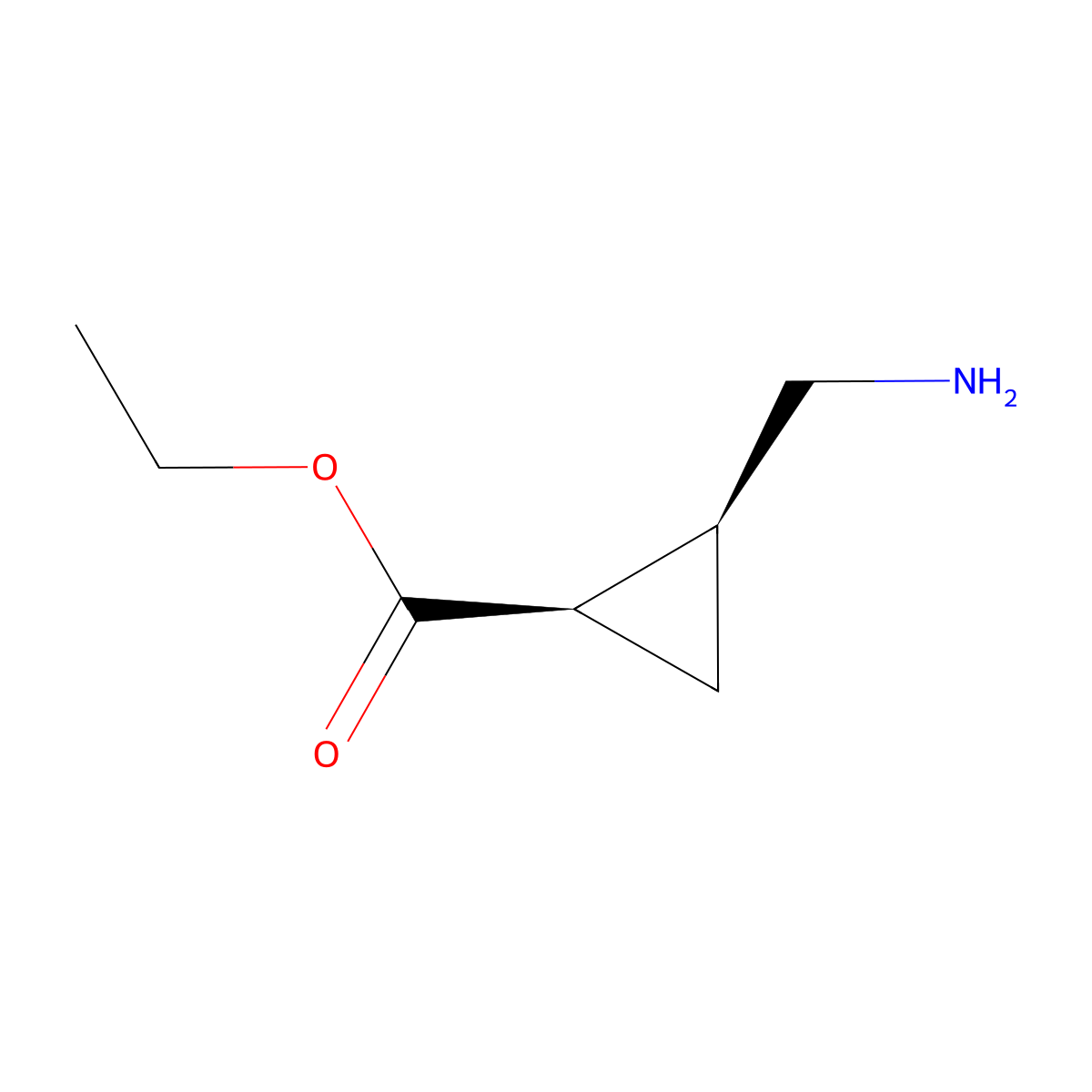 rac-ethyl (1R,2S)-2-(aminomethyl)cyclopropane-1-carboxylate molecular structure, CAS 1354427-19-2