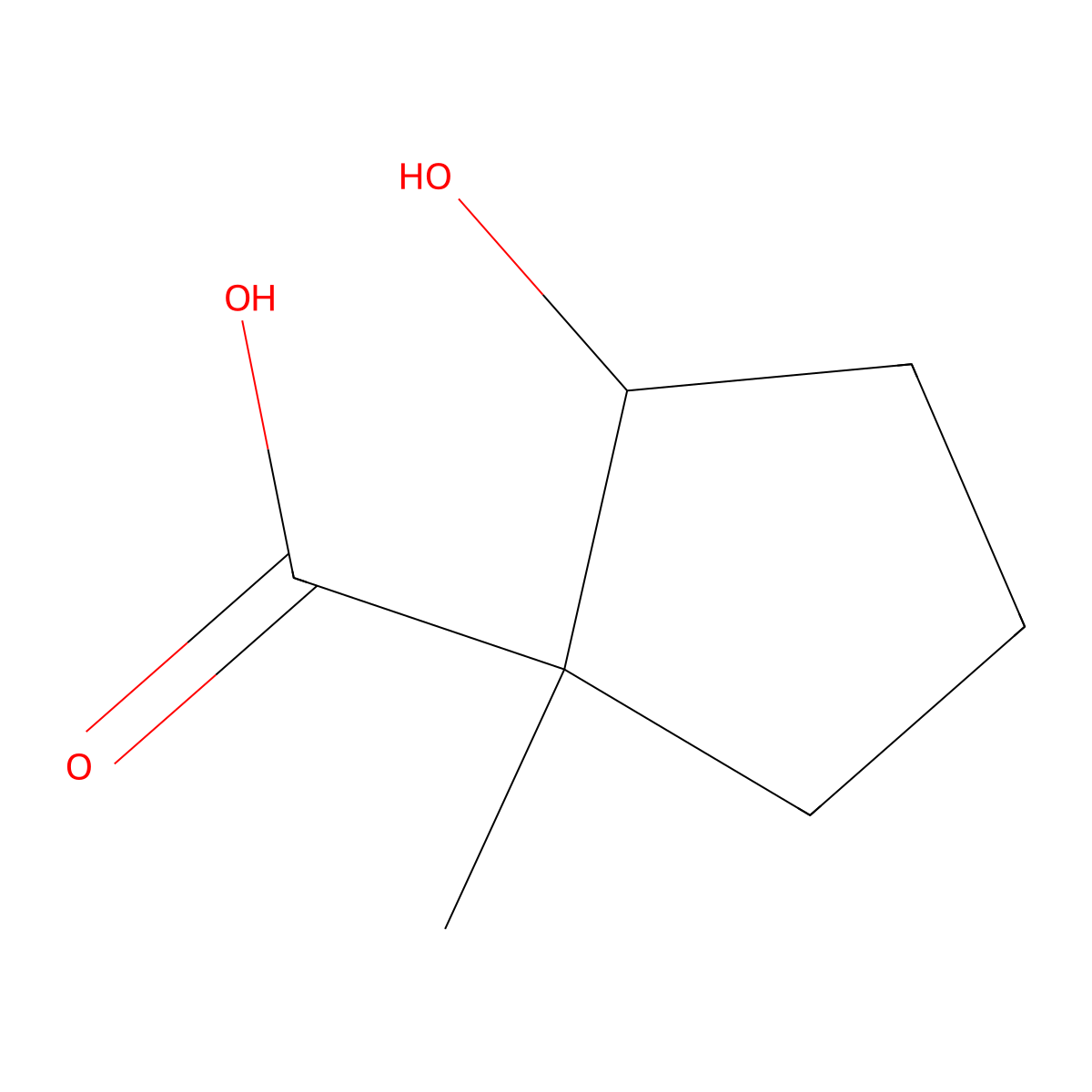 2-Hydroxy-1-methylcyclopentane-1-carboxylic acid molecular structure, CAS 1354427-64-7