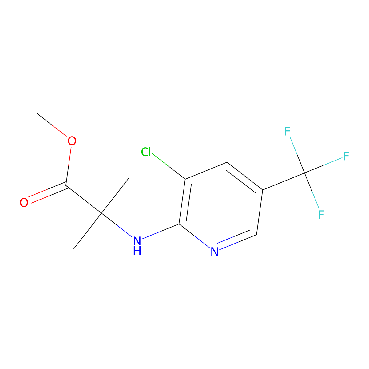 Methyl 2-{[3-chloro-5-(trifluoromethyl)pyridin-2-yl]amino}-2-methylpropanoate molecular structure, CAS 1354448-69-3