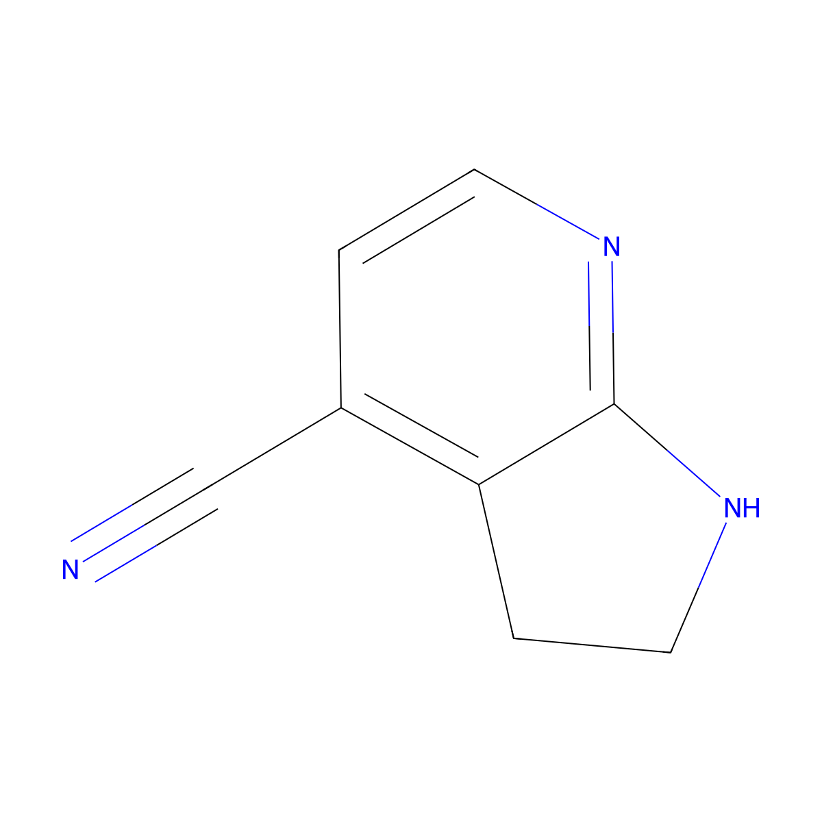 2,3-dihydro-1H-pyrrolo[2,3-b]pyridine-4-carbonitrile molecular structure, CAS 1354454-97-9
