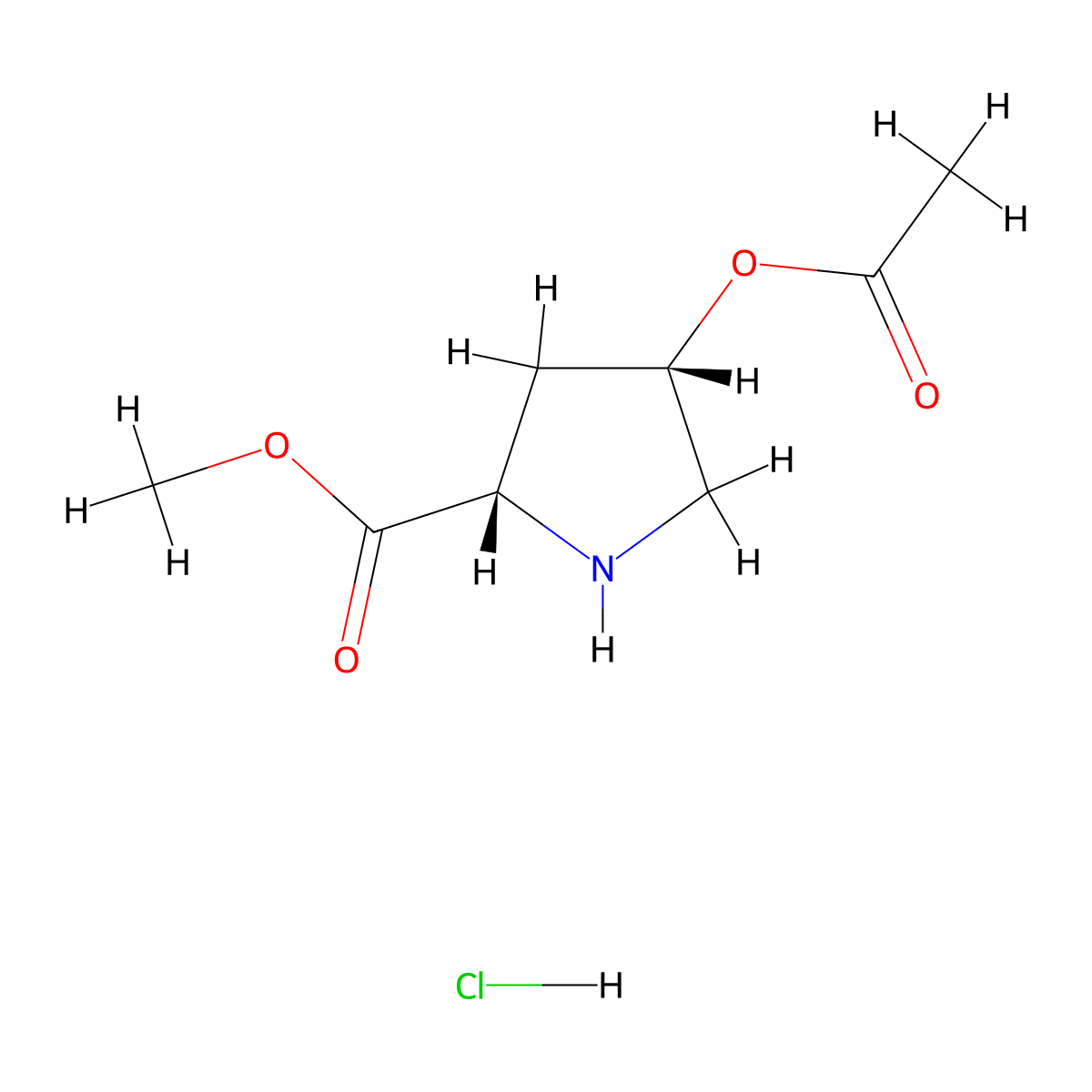 Methyl (2S,4S)-4-(acetyloxy)-2-pyrrolidinecarboxylate hydrochloride molecular structure, CAS 1354484-67-5