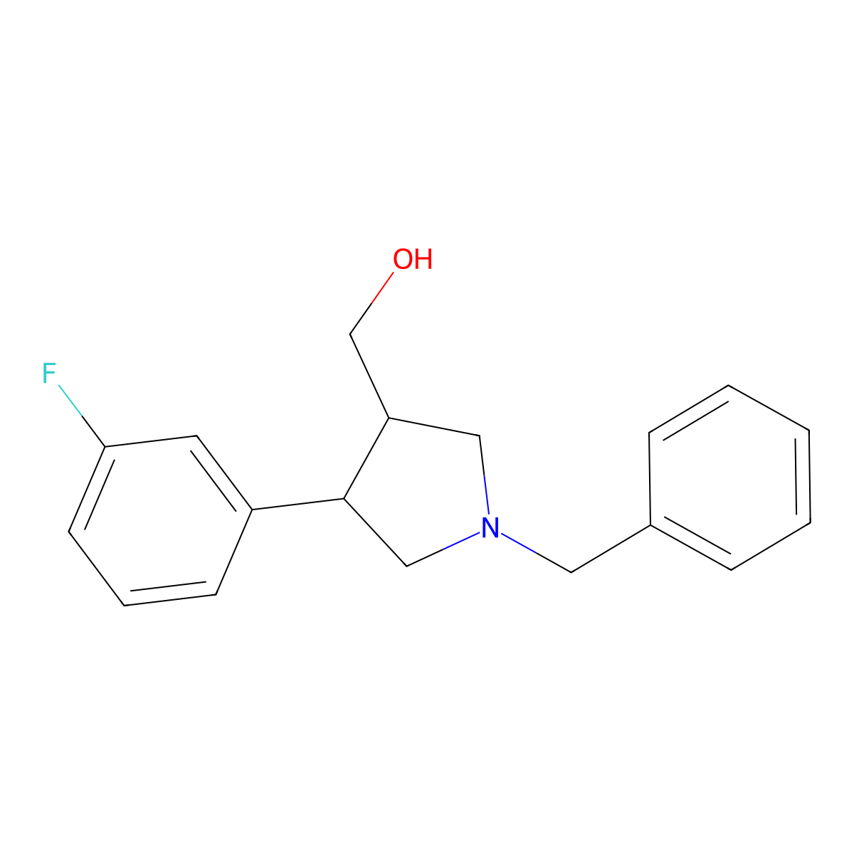 [(3S,4R)-1-benzyl-4-(3-fluorophenyl)pyrrolidin-3-yl]methanol molecular structure, CAS 1354485-02-1