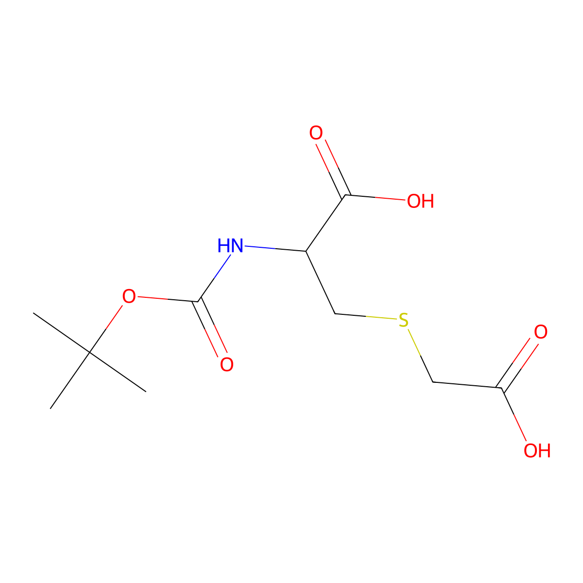 Boc-S-carboxymethyl-L-cysteine molecular structure, CAS 1354485-84-9