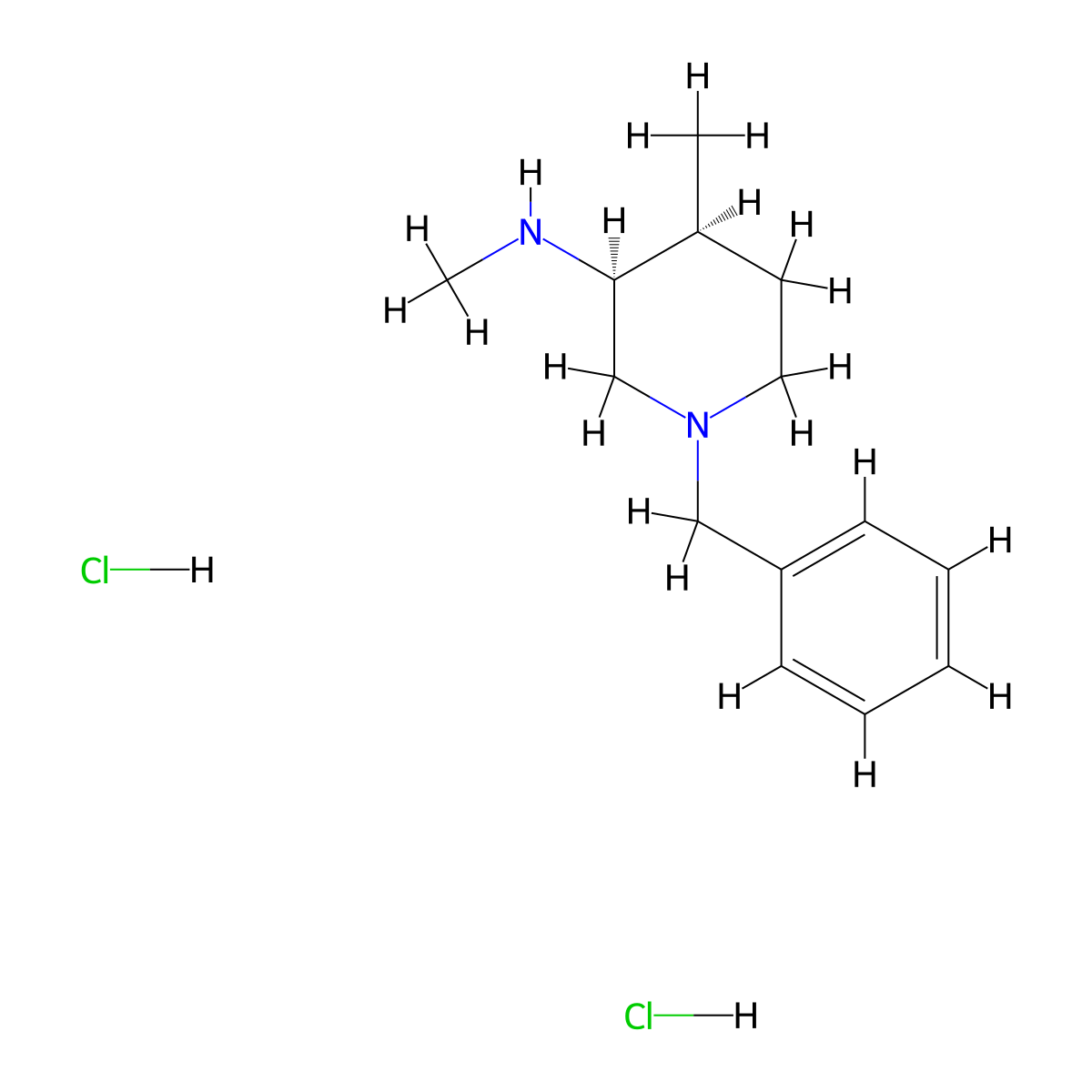 (3S,4S)-1-benzyl-N,4-dimethylpiperidin-3-amine dihydrochloride molecular structure, CAS 1354486-07-9