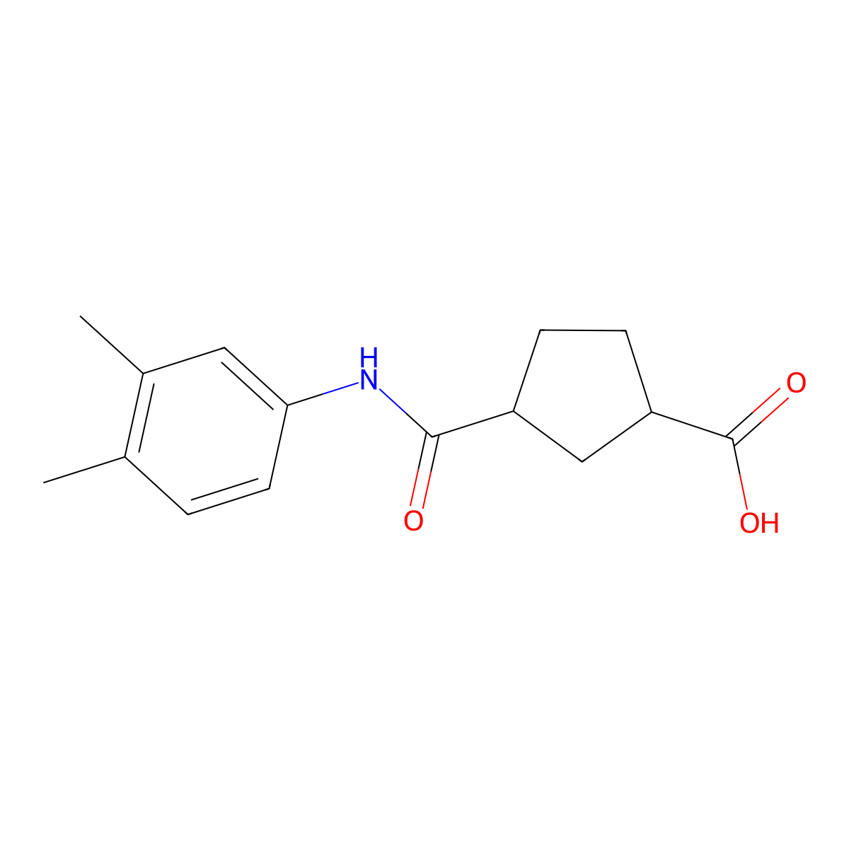 3-((3,4-Dimethylphenyl)carbamoyl)cyclopentanecarboxylic acid molecular structure, CAS 1354488-65-5