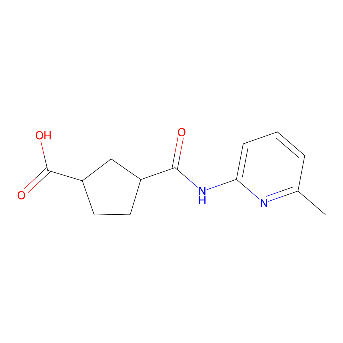 3-((6-Methylpyridin-2-yl)carbamoyl)cyclopentanecarboxylic acid molecular structure, CAS 1354488-66-6