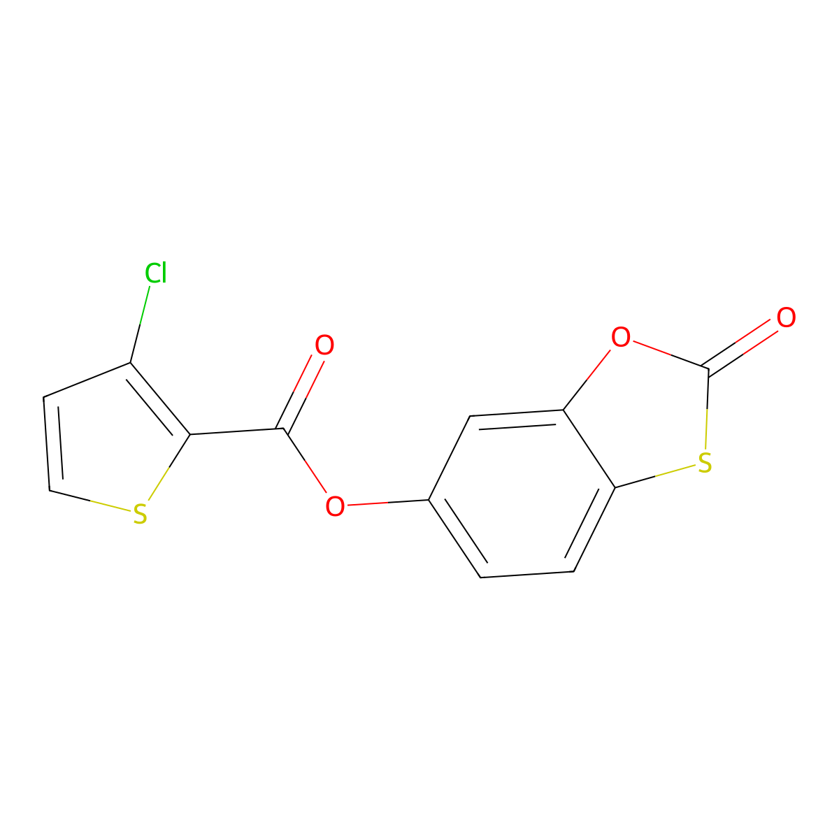 2-Oxo-1,3-benzoxathiol-6-yl 3-chloro-2-thiophenecarboxylate molecular structure, CAS 1354488-67-7