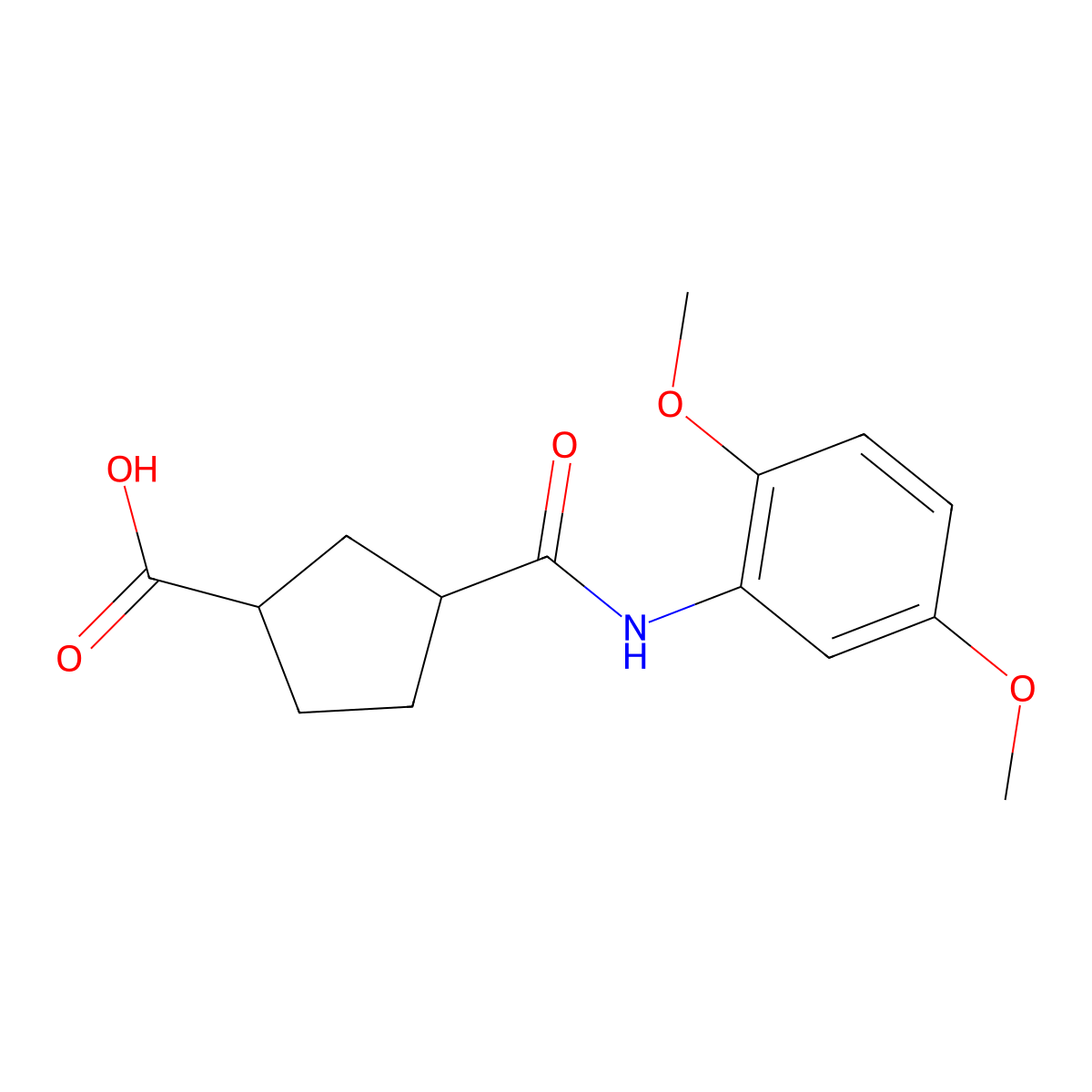 3-((2,5-Dimethoxyphenyl)carbamoyl)cyclopentanecarboxylic acid molecular structure, CAS 1354488-70-2