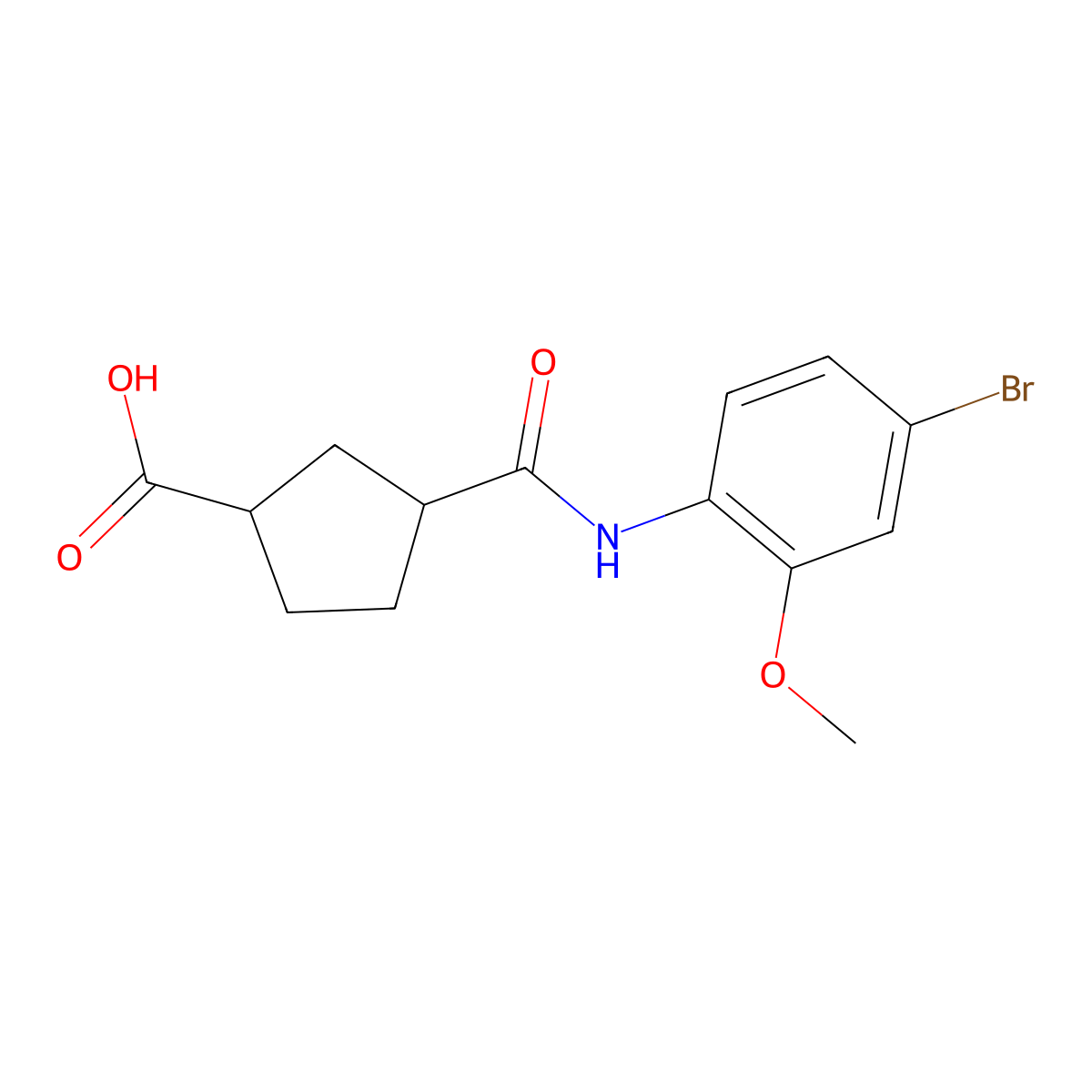 3-((4-Bromo-2-methoxyphenyl)carbamoyl)cyclopentanecarboxylic acid molecular structure, CAS 1354488-72-4