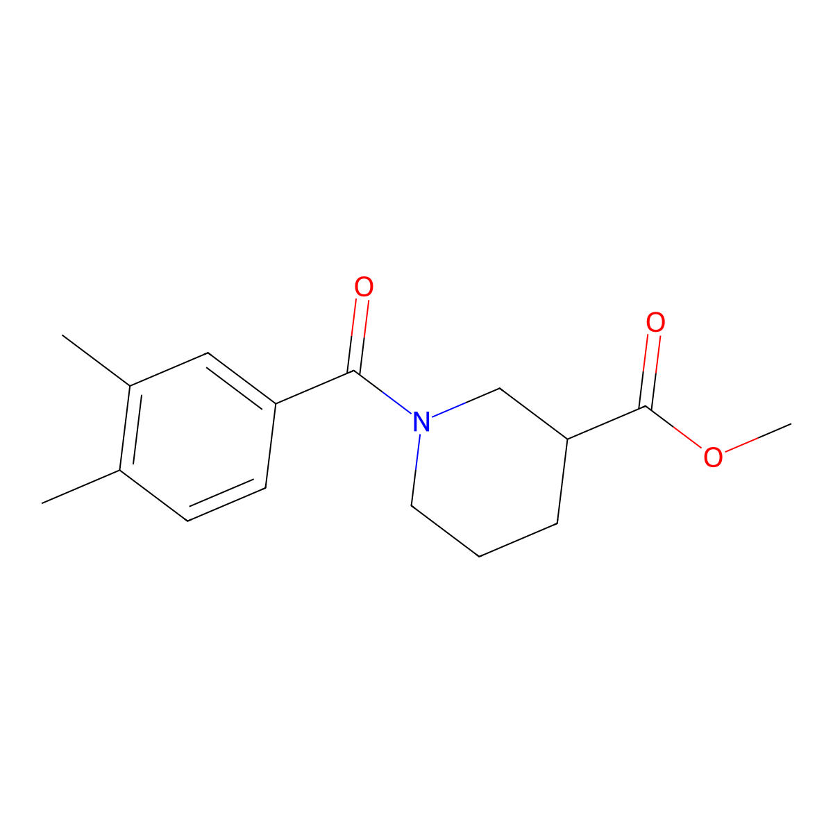 Methyl 1-(3,4-dimethylbenzoyl)-3-piperidinecarboxylate molecular structure, CAS 1354488-94-0
