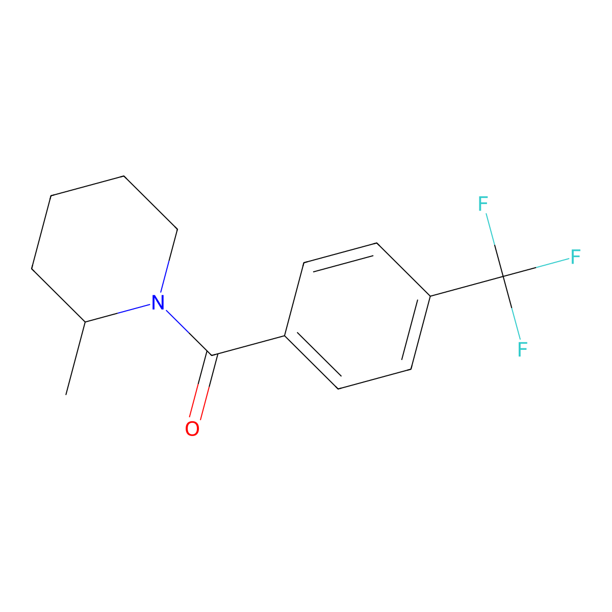2-Methyl-1-[4-(trifluoromethyl)benzoyl]piperidine molecular structure, CAS 1354489-20-5