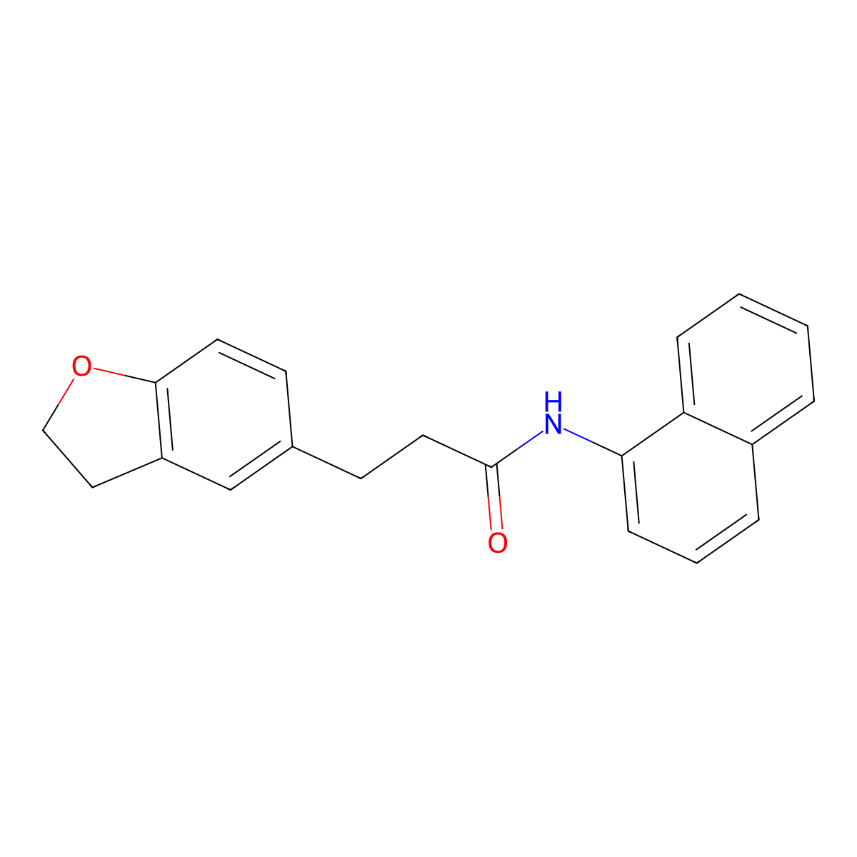 3-(2,3-dihydro-1-benzofuran-5-yl)-N-(1-naphthyl)propanamide molecular structure, CAS 1354489-89-6