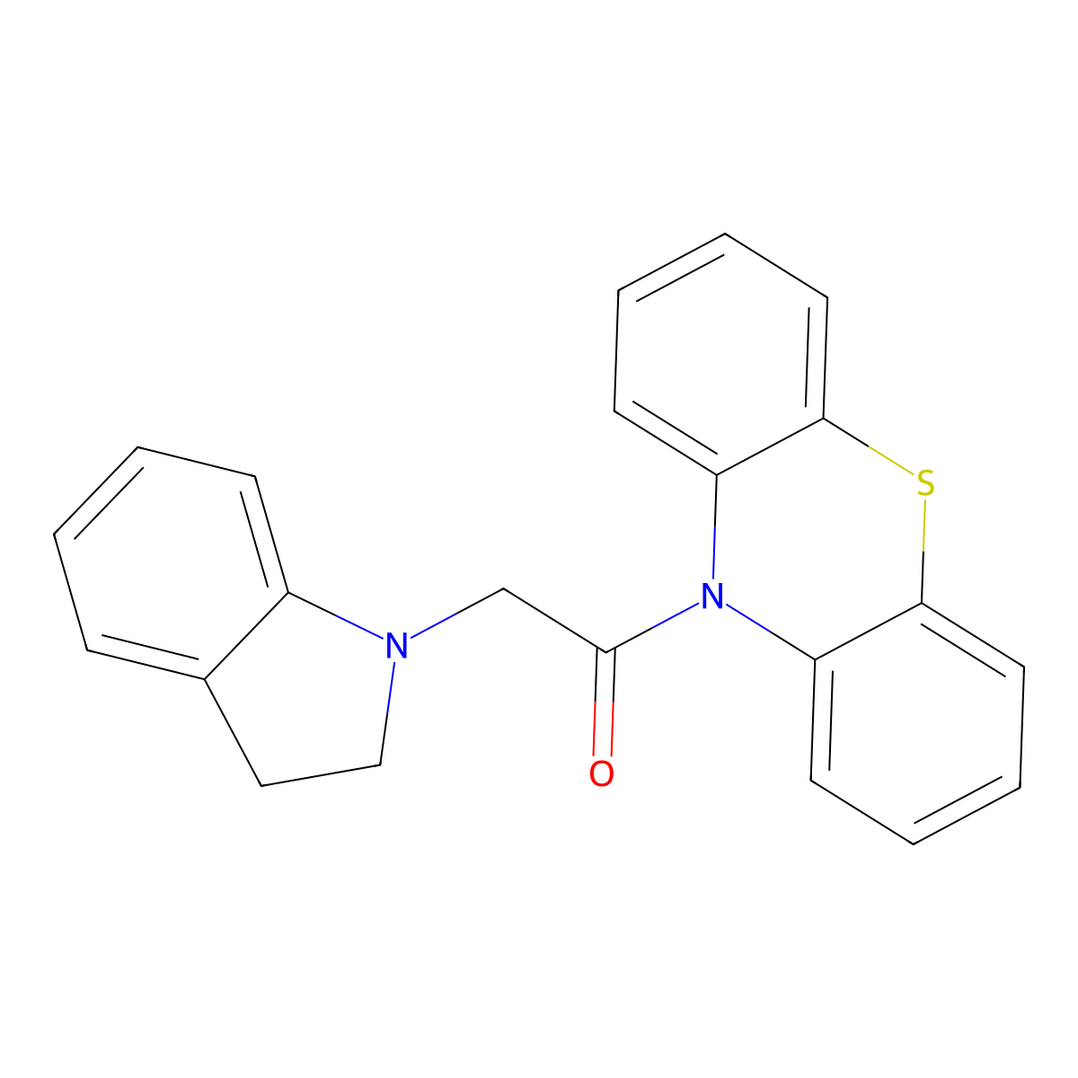 10-(2,3-dihydro-1H-indol-1-ylacetyl)-10H-phenothiazine molecular structure, CAS 1354489-97-6