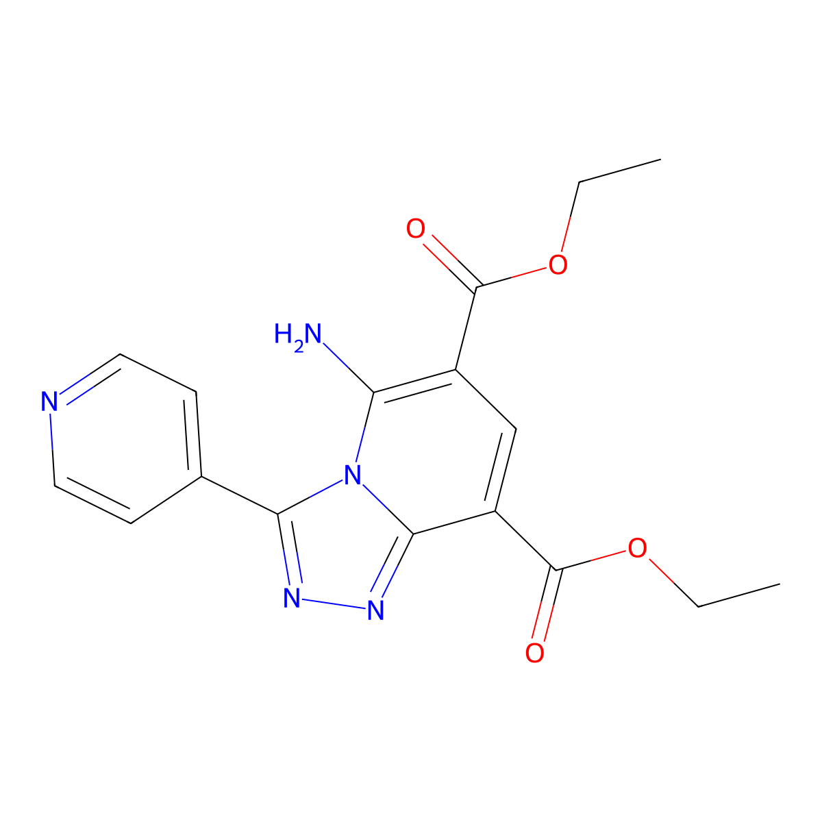 Diethyl 5-amino-3-(4-pyridinyl)[1,2,4]triazolo[4,3-a]pyridine-6,8-dicarboxylate molecular structure, CAS 135449-28-4