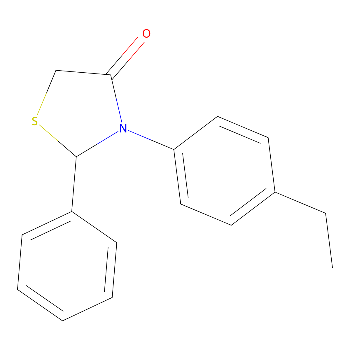3-(4-Ethylphenyl)-2-phenyl-1,3-thiazolidin-4-one molecular structure, CAS 1354490-14-4