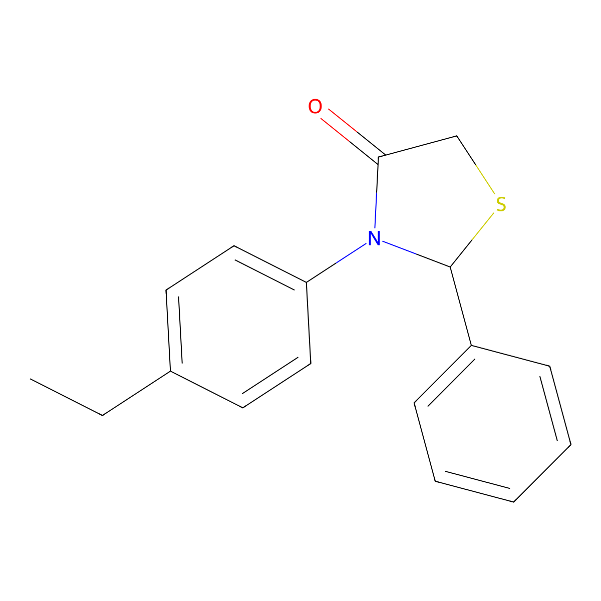 3-(4-Ethylphenyl)-2-phenyl-1,3-thiazolidin-4-one molecular structure, CAS 1354490-14-4