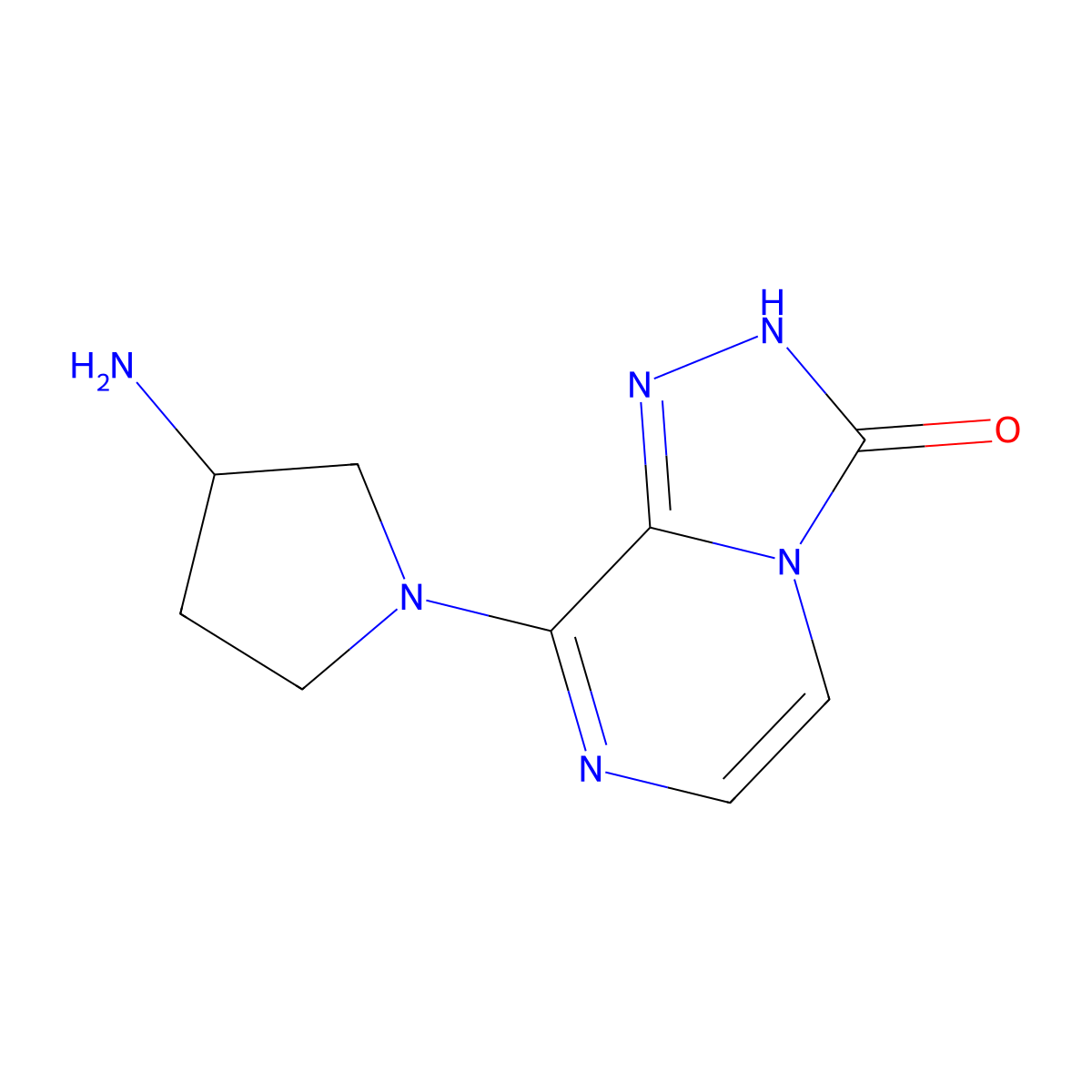 8-(3-aminopyrrolidin-1-yl)[1,2,4]triazolo[4,3-a]pyrazin-3(2H)-one molecular structure, CAS 1354496-79-9