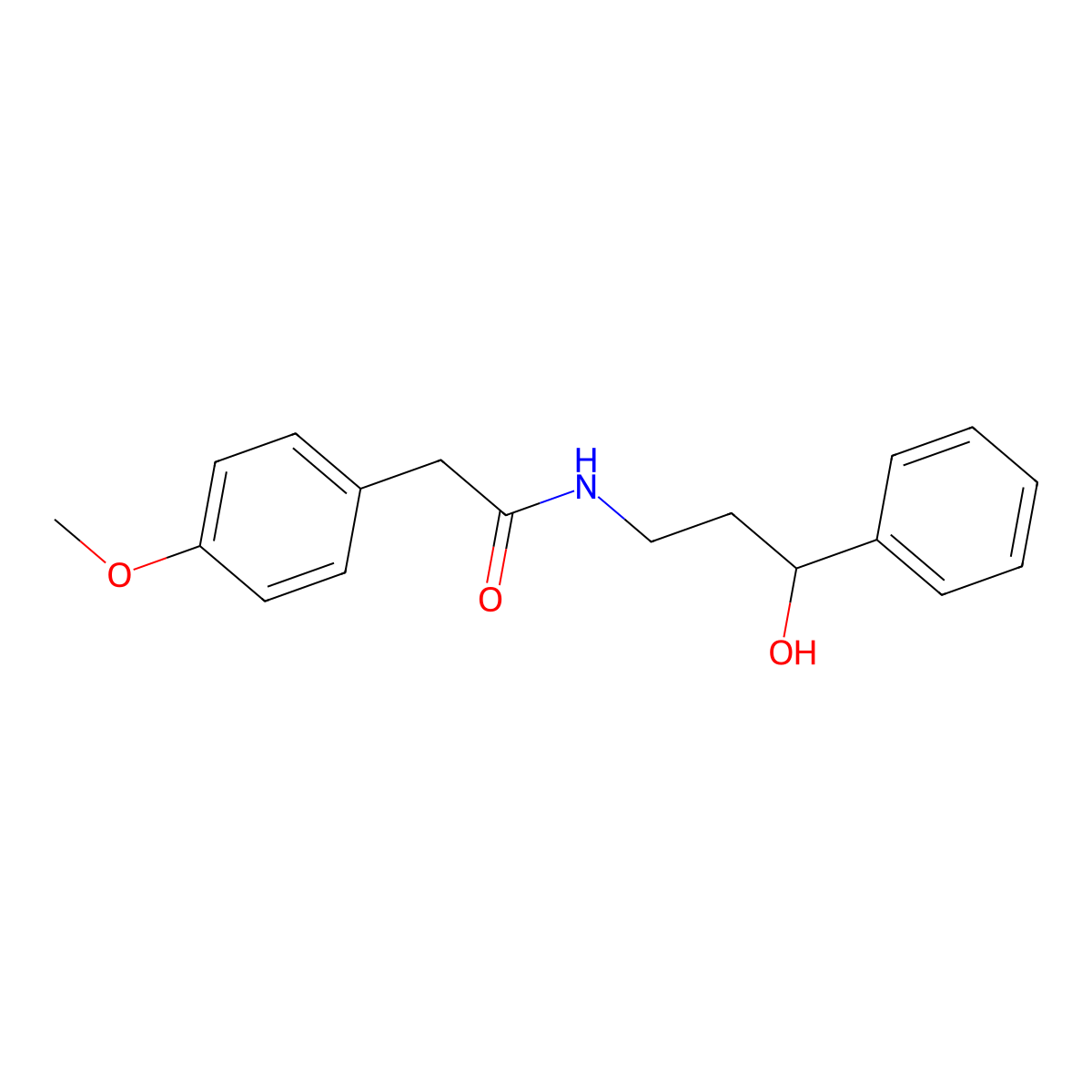 N-(3-hydroxy-3-phenylpropyl)-2-(4-methoxyphenyl)acetamide molecular structure, CAS 1354498-07-9