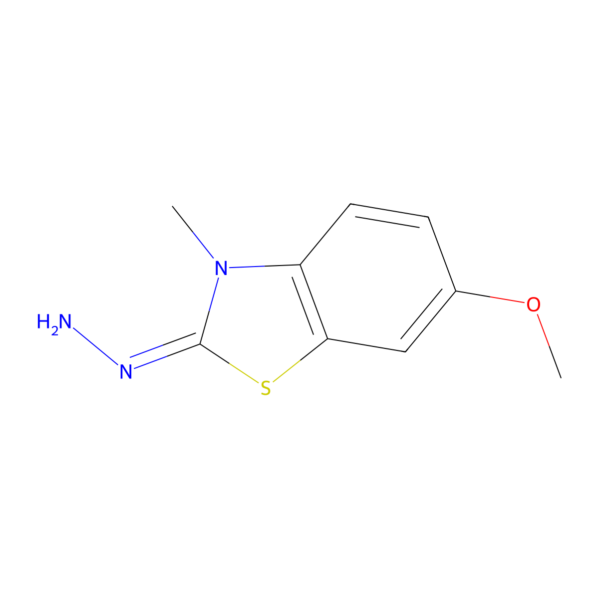 2-Hydrazinylidene-6-methoxy-3-methyl-2,3-dihydro-1,3-benzothiazole molecular structure, CAS 13545-99-8
