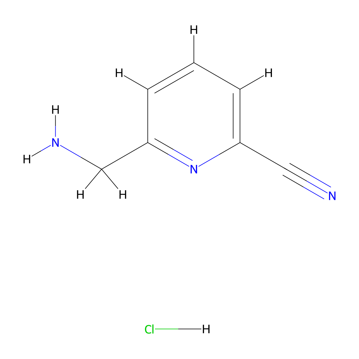 6-(Aminomethyl)picolinonitrile hydrochloride molecular structure, CAS 135450-25-8