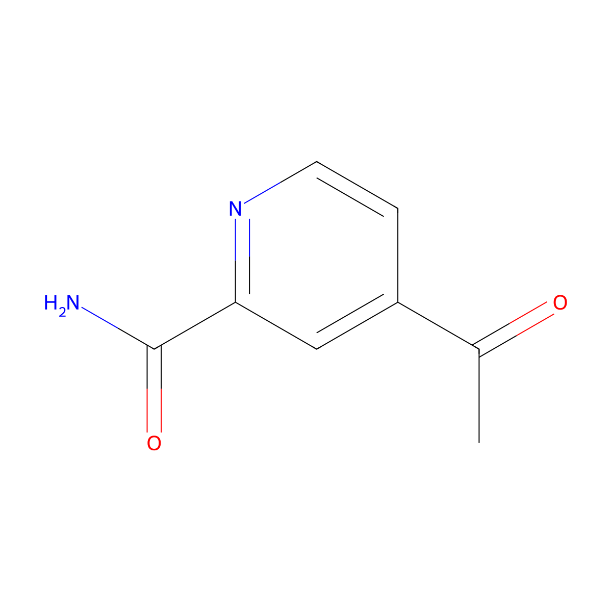 4-Acetylpicolinamide molecular structure, CAS 135450-71-4