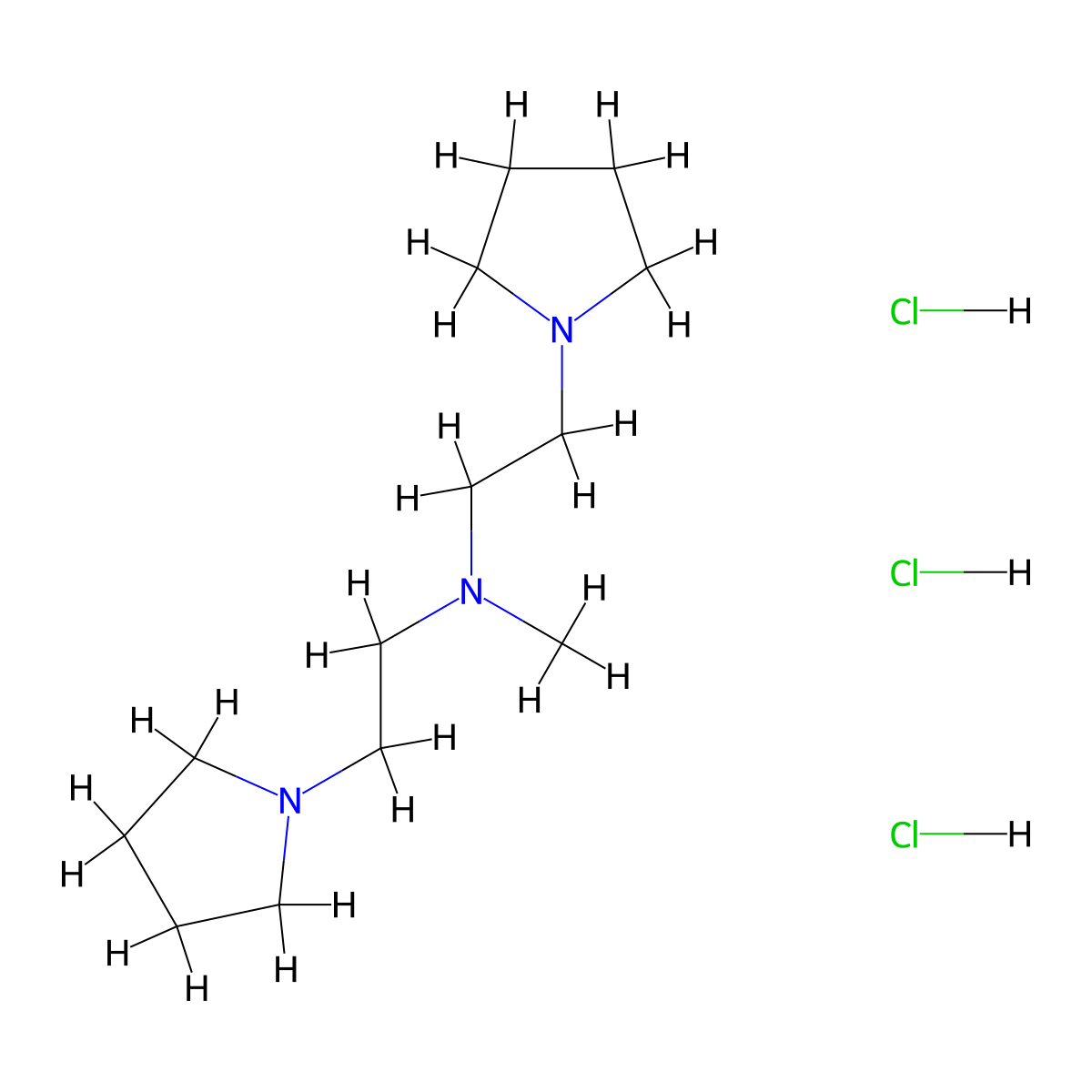 Methylbis[2-(pyrrolidin-1-YL)ethyl]amine trihydrochloride molecular structure, CAS 1354503-81-3