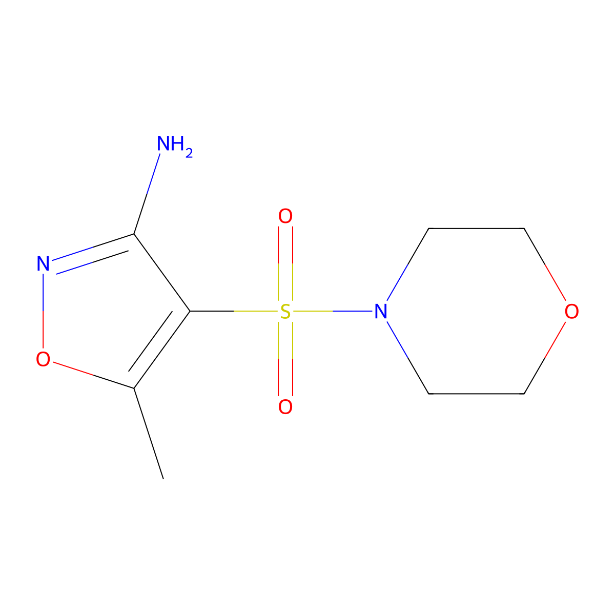 5-Methyl-4-(morpholinosulfonyl)isoxazol-3-amine molecular structure, CAS 1354512-37-0
