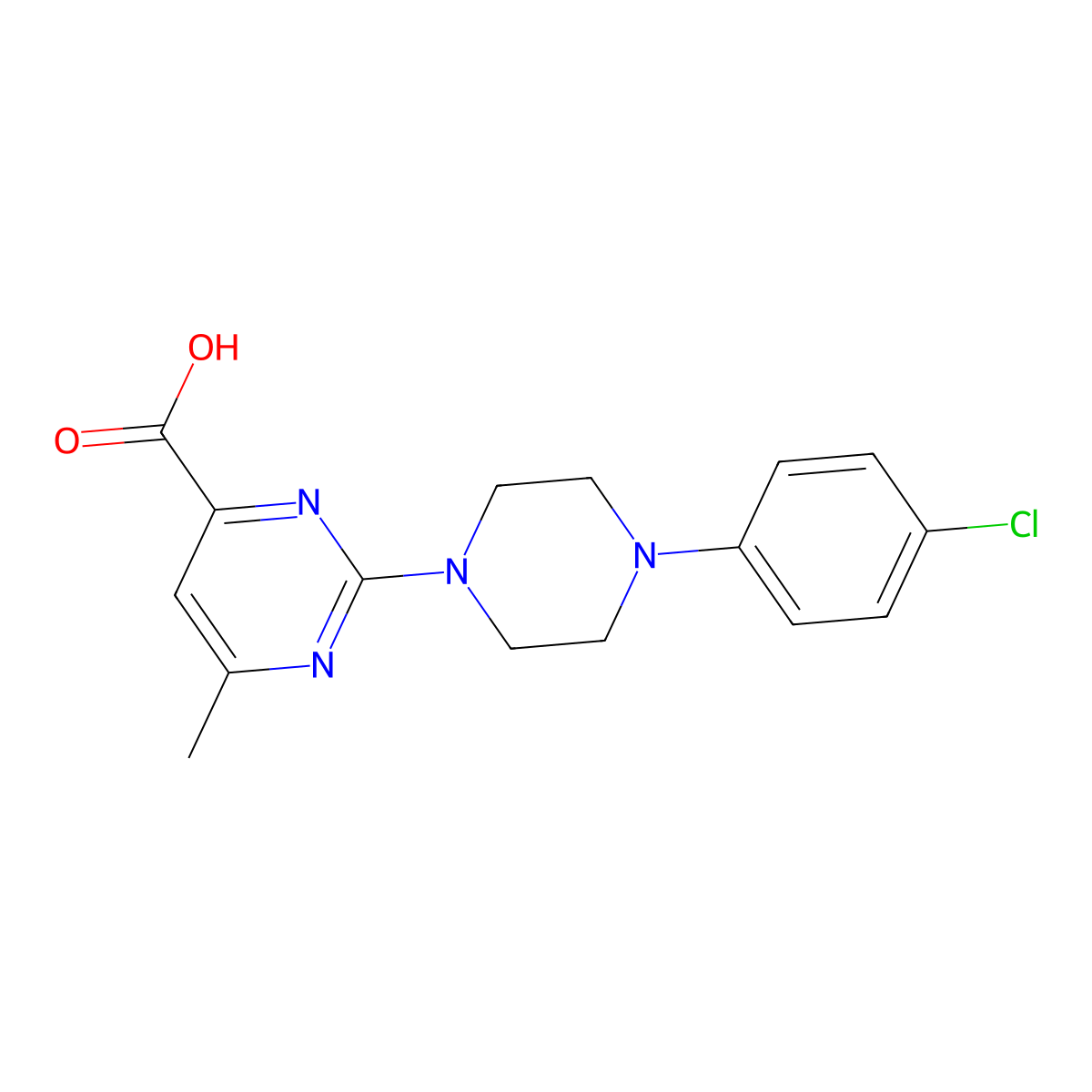 2-(4-(4-Chlorophenyl)piperazin-1-yl)-6-methylpyrimidine-4-carboxylic acid molecular structure, CAS 1354512-55-2