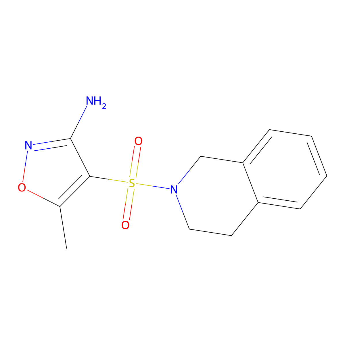 4-((3,4-dihydroisoquinolin-2(1H)-yl)sulfonyl)-5-methylisoxazol-3-amine molecular structure, CAS 1354513-79-3