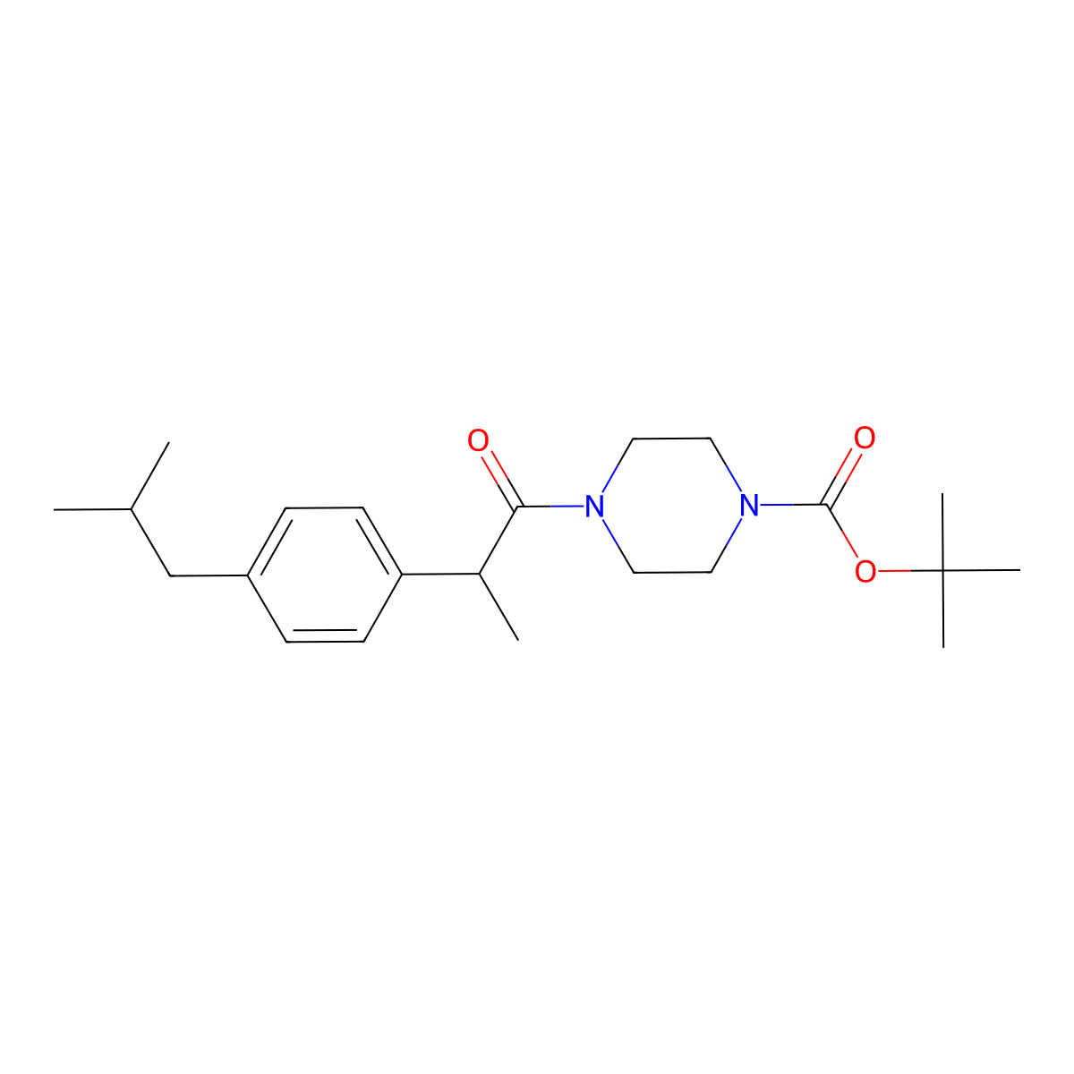 Tert-butyl 4-{2-[4-(2-methylpropyl)phenyl]propanoyl}piperazine-1-carboxylate molecular structure, CAS 1354514-98-9