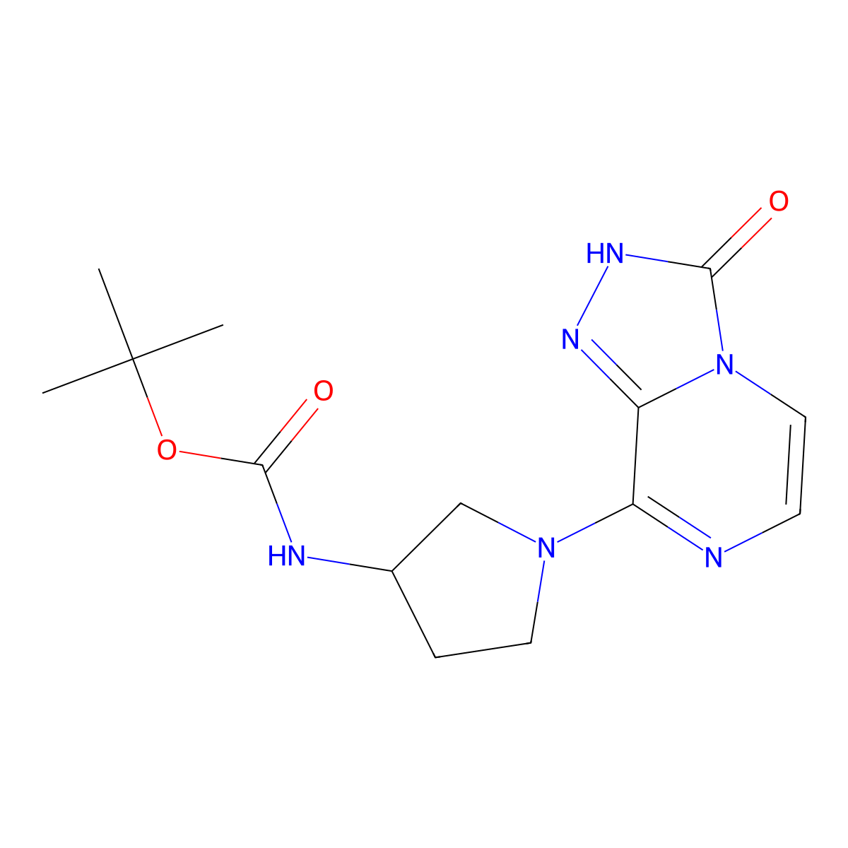 Tert-butyl [1-(3-oxo-2,3-dihydro[1,2,4]triazolo[4,3-a]pyrazin-8-yl)pyrrolidin-3-yl]carbamate molecular structure, CAS 1354528-55-4