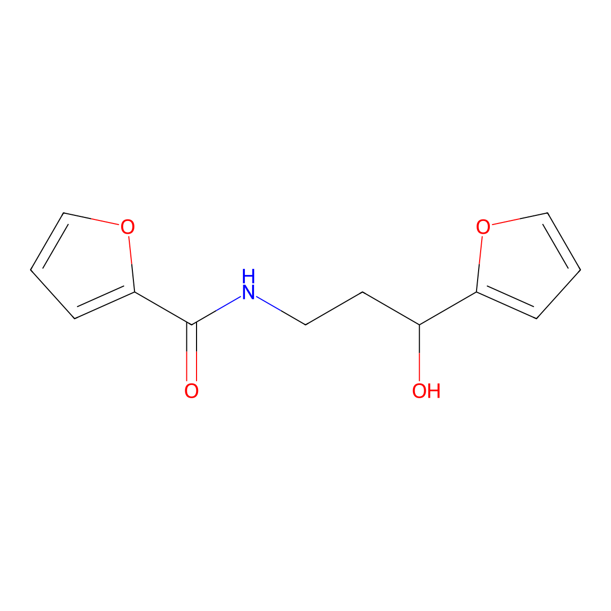 N-[3-(furan-2-yl)-3-hydroxypropyl]furan-2-carboxamide molecular structure, CAS 1354534-83-0