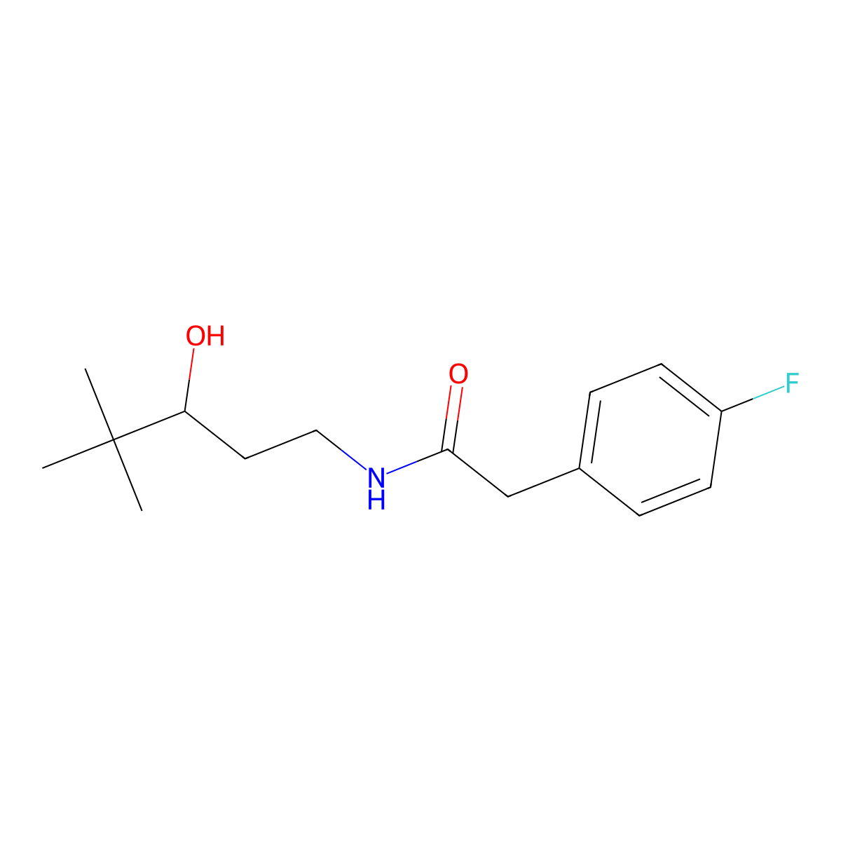 2-(4-fluorophenyl)-N-(3-hydroxy-4,4-dimethylpentyl)acetamide molecular structure, CAS 1354536-05-2