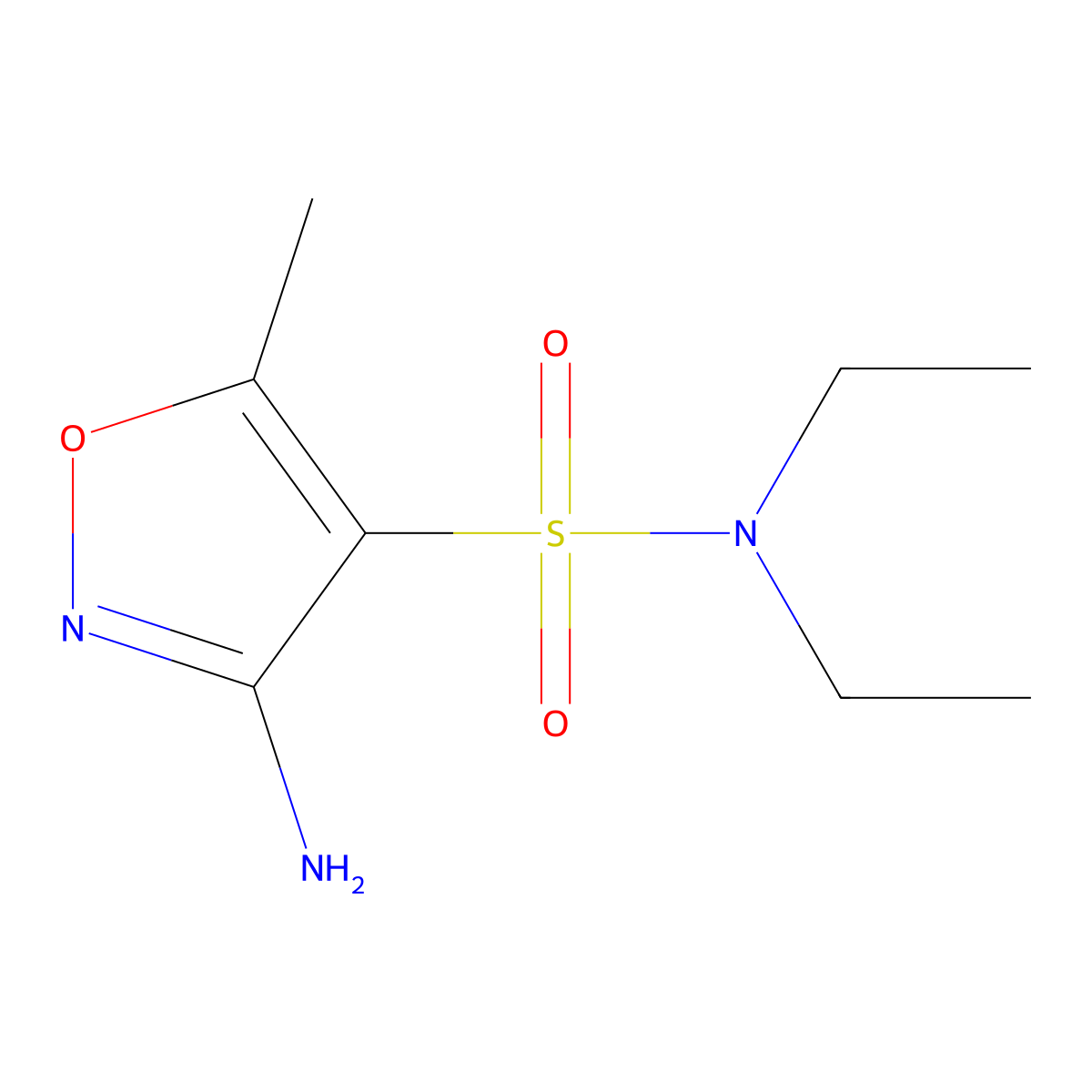 3-amino-N,N-diethyl-5-methyl-1,2-oxazole-4-sulfonamide molecular structure, CAS 1354536-19-8