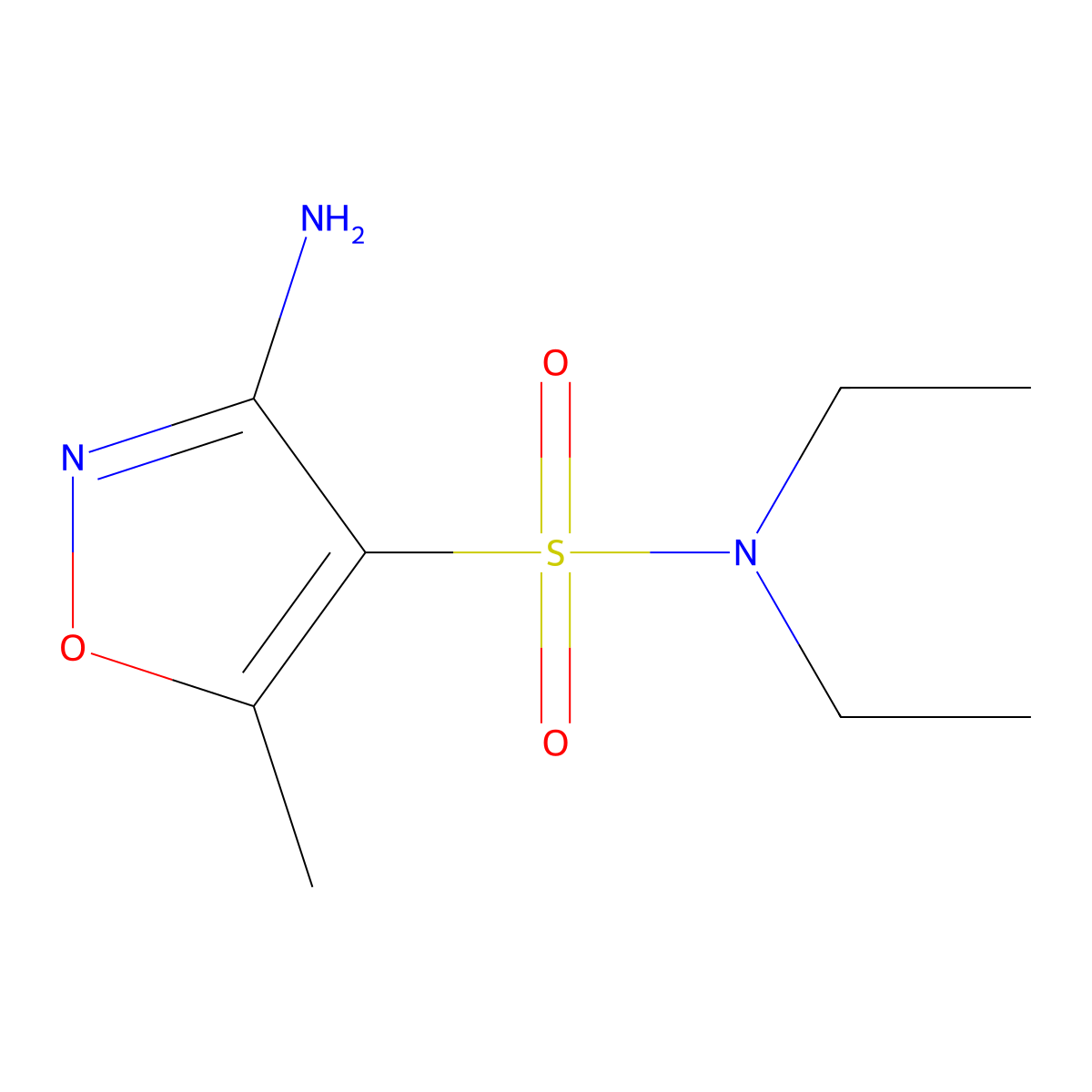 3-amino-N,N-diethyl-5-methyl-1,2-oxazole-4-sulfonamide molecular structure, CAS 1354536-19-8