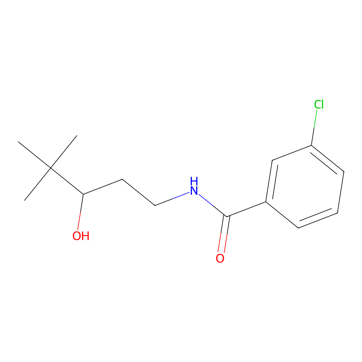 3-chloro-N-(3-hydroxy-4,4-dimethylpentyl)benzamide molecular structure, CAS 1354538-28-5