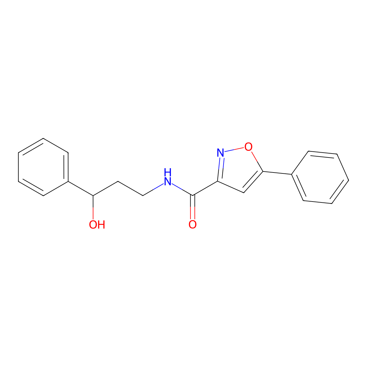 N-(3-hydroxy-3-phenylpropyl)-5-phenylisoxazole-3-carboxamide molecular structure, CAS 1354540-55-8