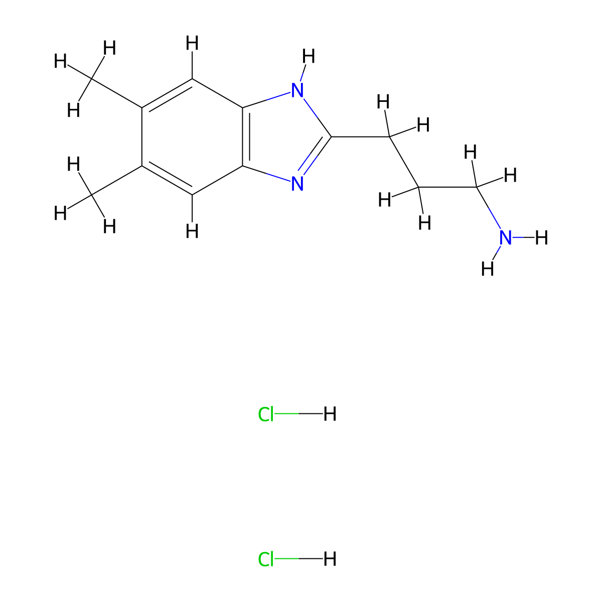 3-(5,6-Dimethyl-1h-benzimidazol-2-yl)-propan-1-amine dihydrochloride molecular structure, CAS 1354543-04-6