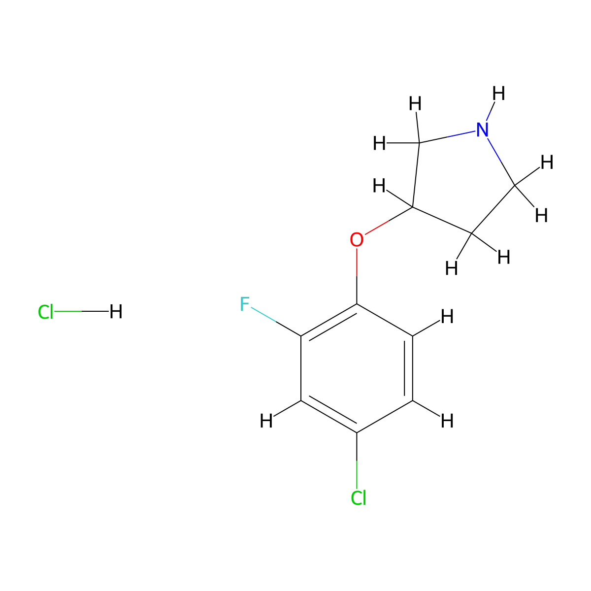 3-(4-Chloro-2-fluorophenoxy)pyrrolidine hydrochloride molecular structure, CAS 1354543-92-2