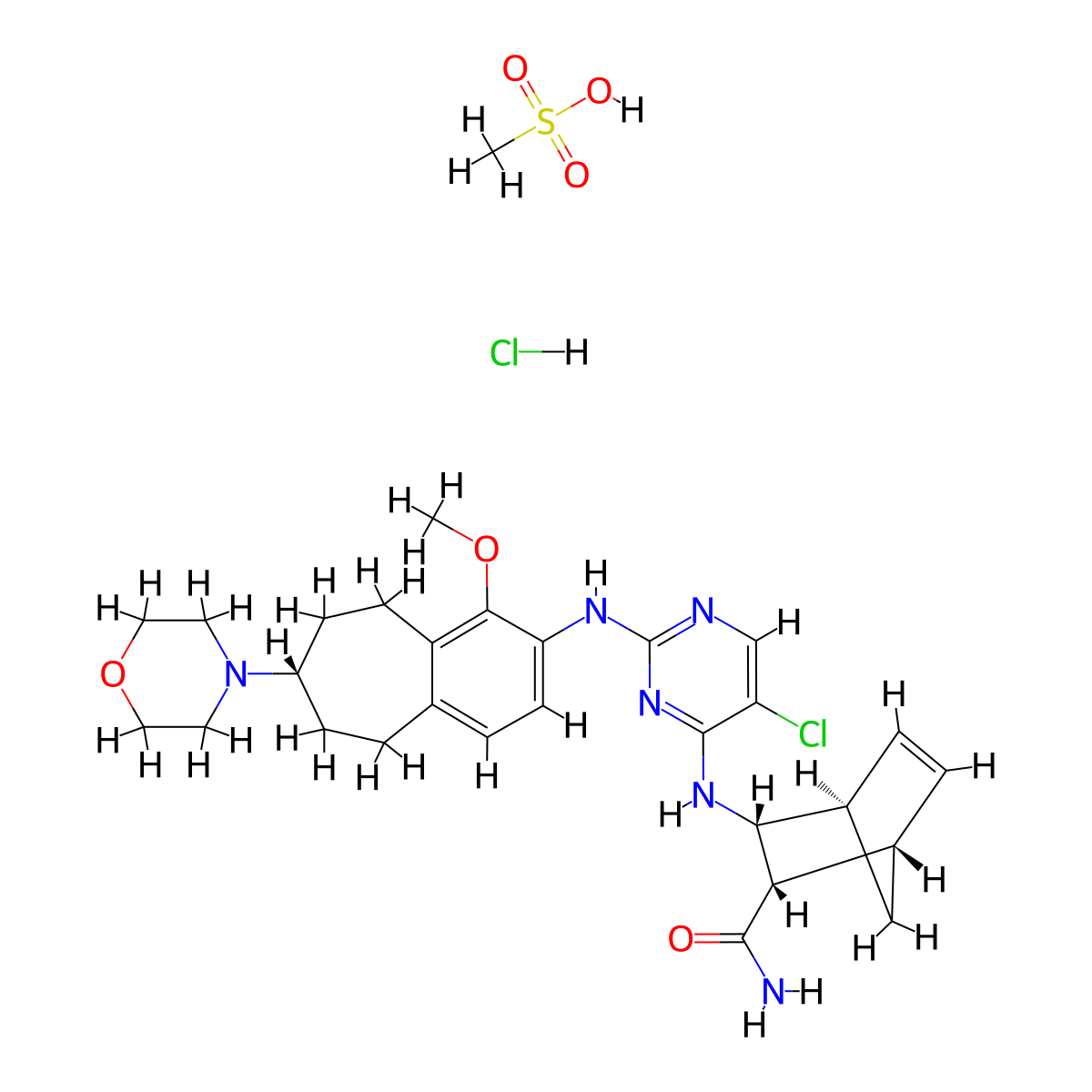 CEP-28122 Mesylate hydrochloride molecular structure, CAS 1354545-57-5