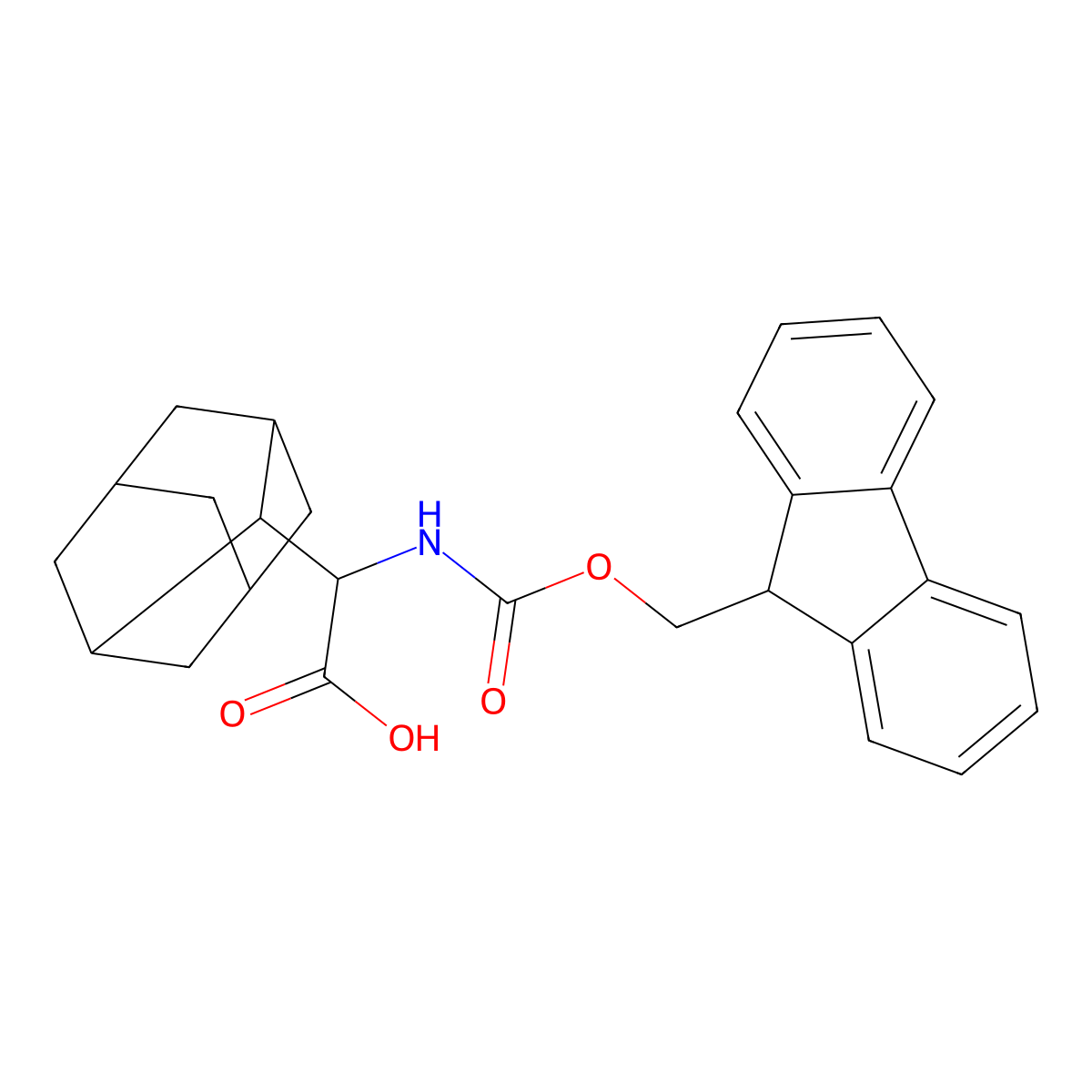 2-(adamantan-2-yl)-2-({[(9H-fluoren-9-yl)methoxy]carbonyl}amino)acetic acid molecular structure, CAS 1354546-08-9