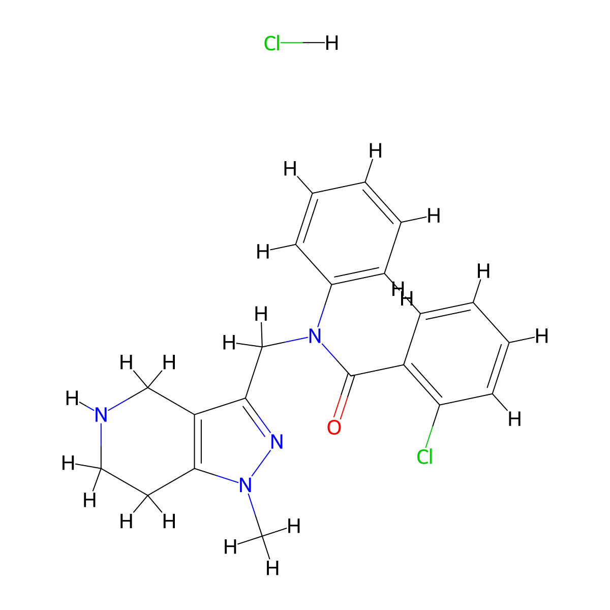 2-chloro-N-[(1-methyl-4,5,6,7-tetrahydro-1H-pyrazolo[4,3-c]pyridin-3-yl)methyl]-N-phenylbenzamide hydrochloride molecular structure, CAS 1354550-72-3