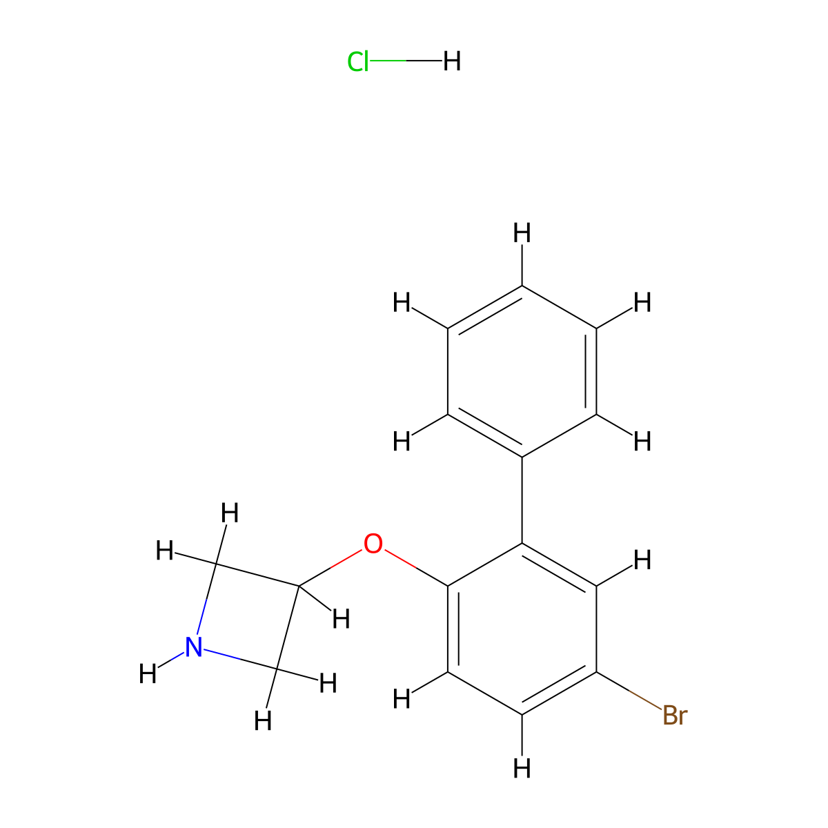 3-Azetidinyl 5-bromo[1,1'-biphenyl]-2-yl etherhydrochloride molecular structure, CAS 1354550-79-0