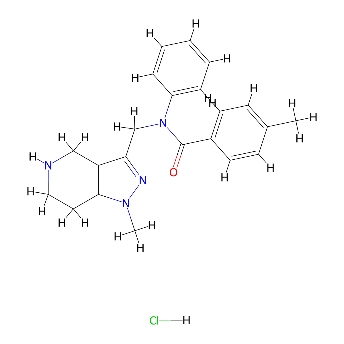 4-methyl-N-[(1-methyl-4,5,6,7-tetrahydro-1H-pyrazolo[4,3-c]pyridin-3-yl)methyl]-N-phenylbenzamide hydrochloride molecular structure, CAS 1354550-81-4