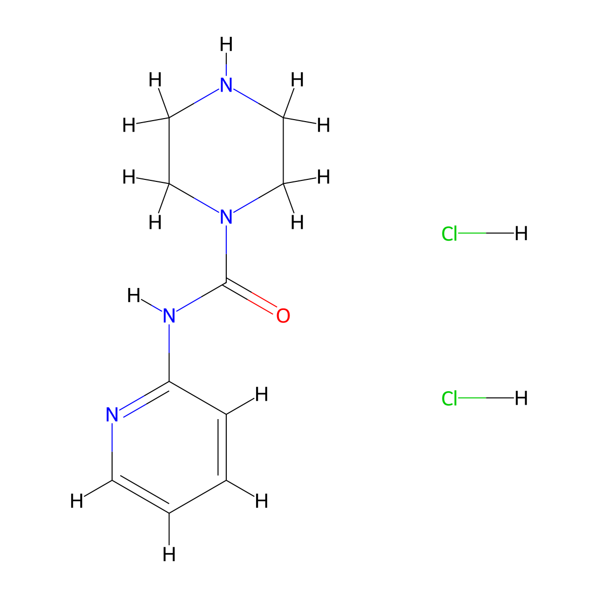 N-(pyridin-2-yl)piperazine-1-carboxamide dihydrochloride molecular structure, CAS 1354550-83-6